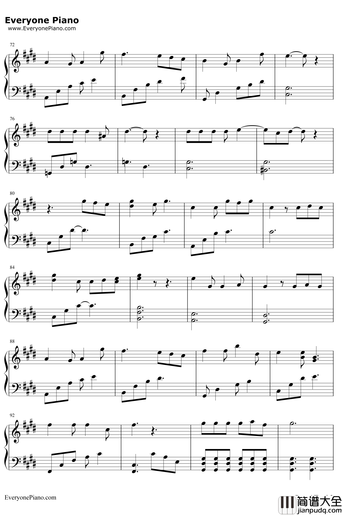 水形物语钢琴谱_周深