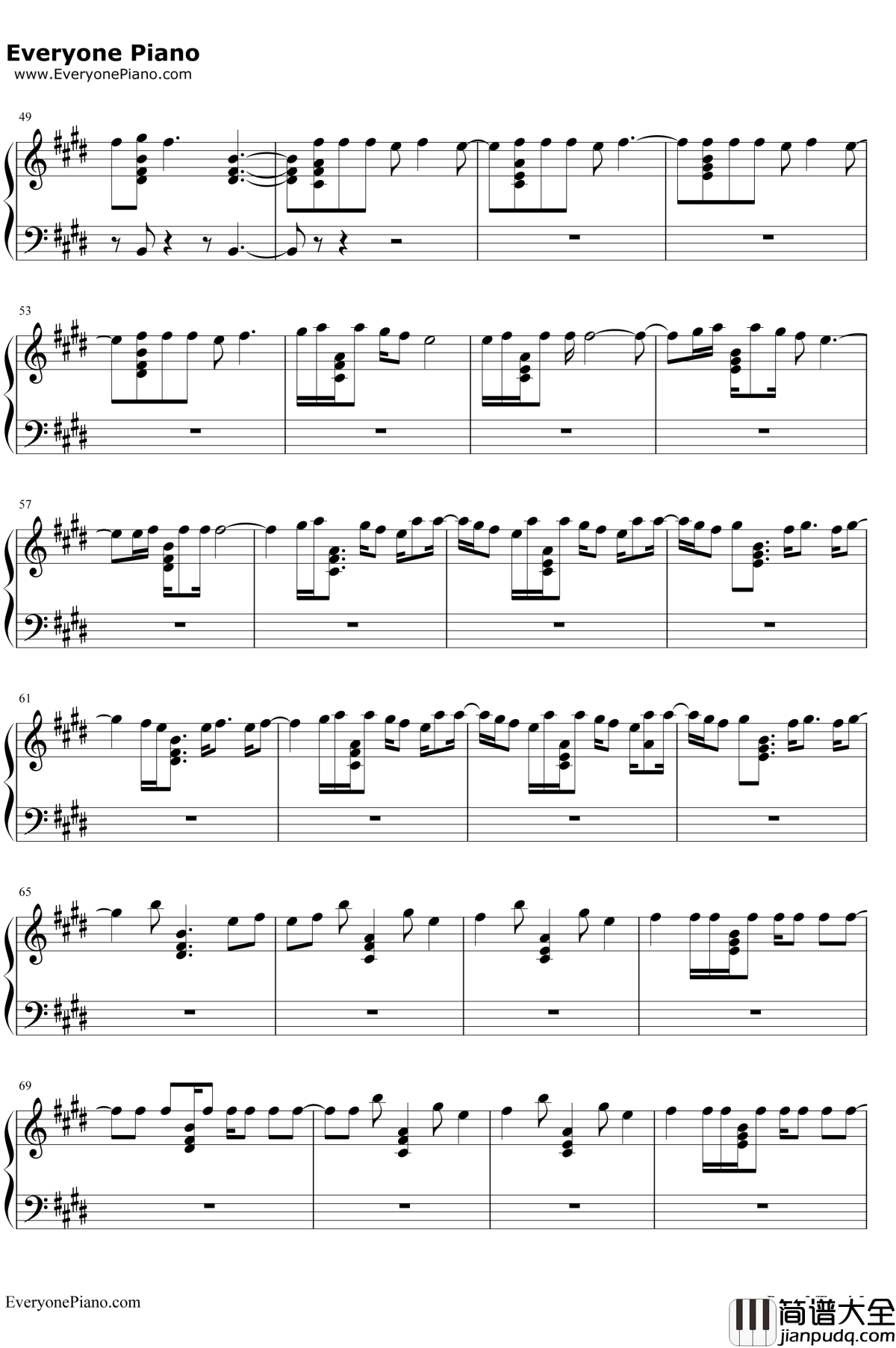 Amor_Amor_Amor钢琴谱_Jennifer_Lopez