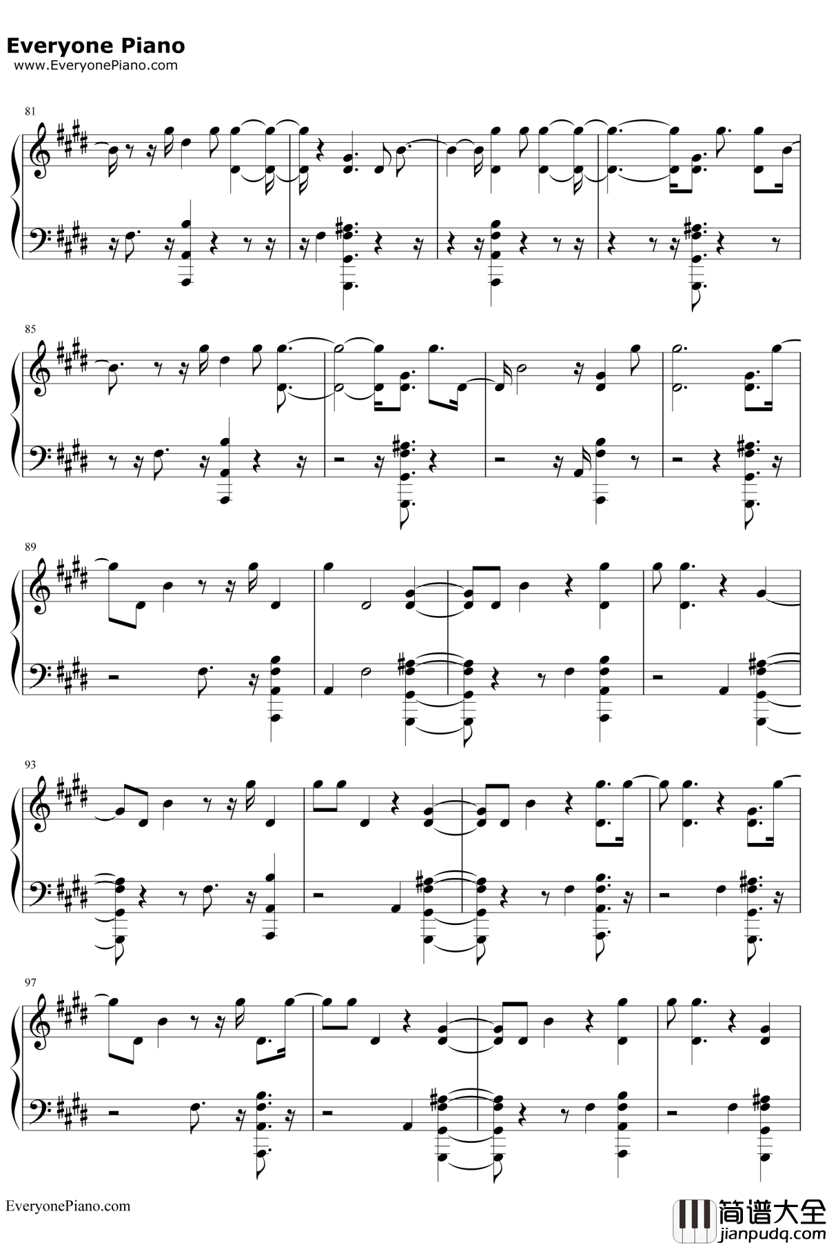 Already_Won钢琴谱_Kehlani