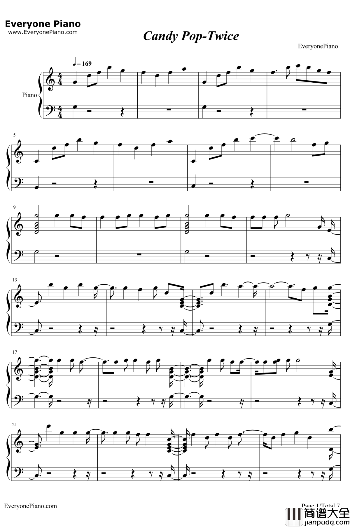 Candy_Pop钢琴谱_Twice