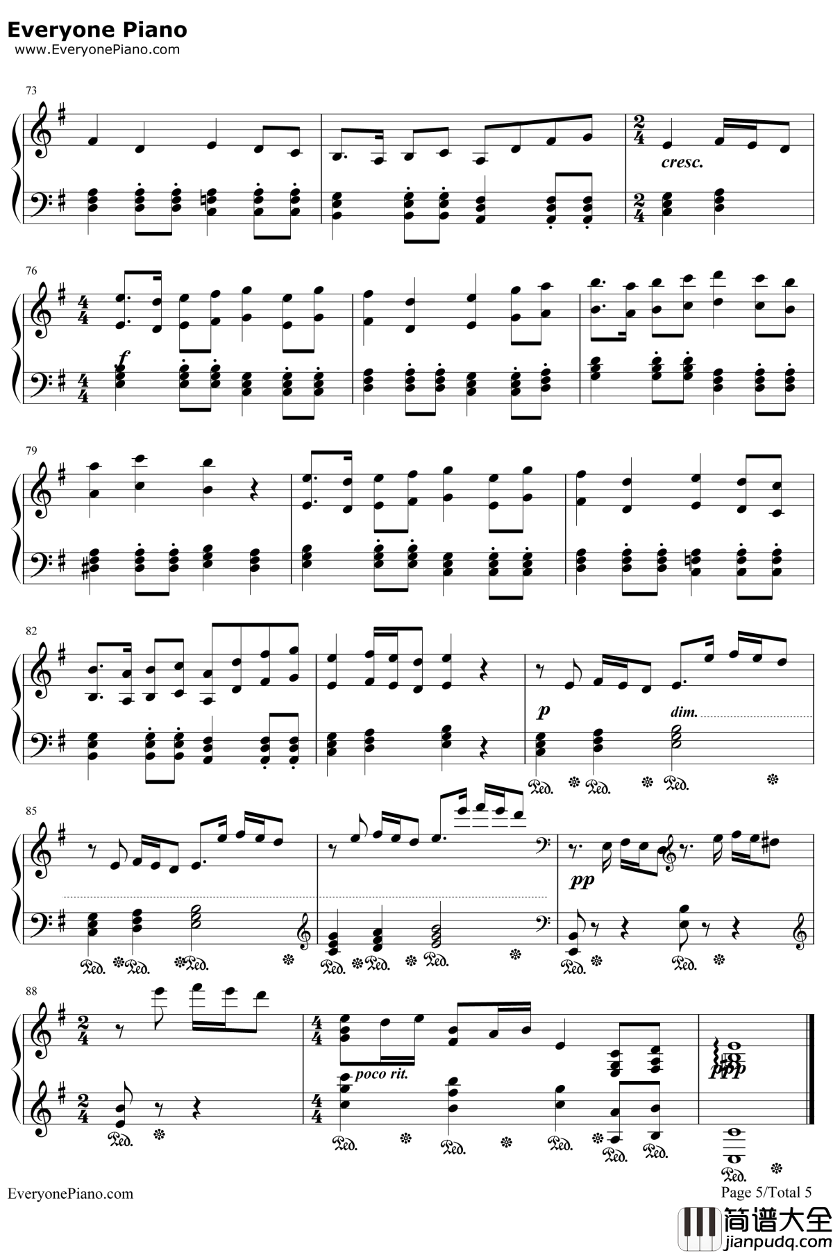 Ronfaure钢琴谱_植松伸夫