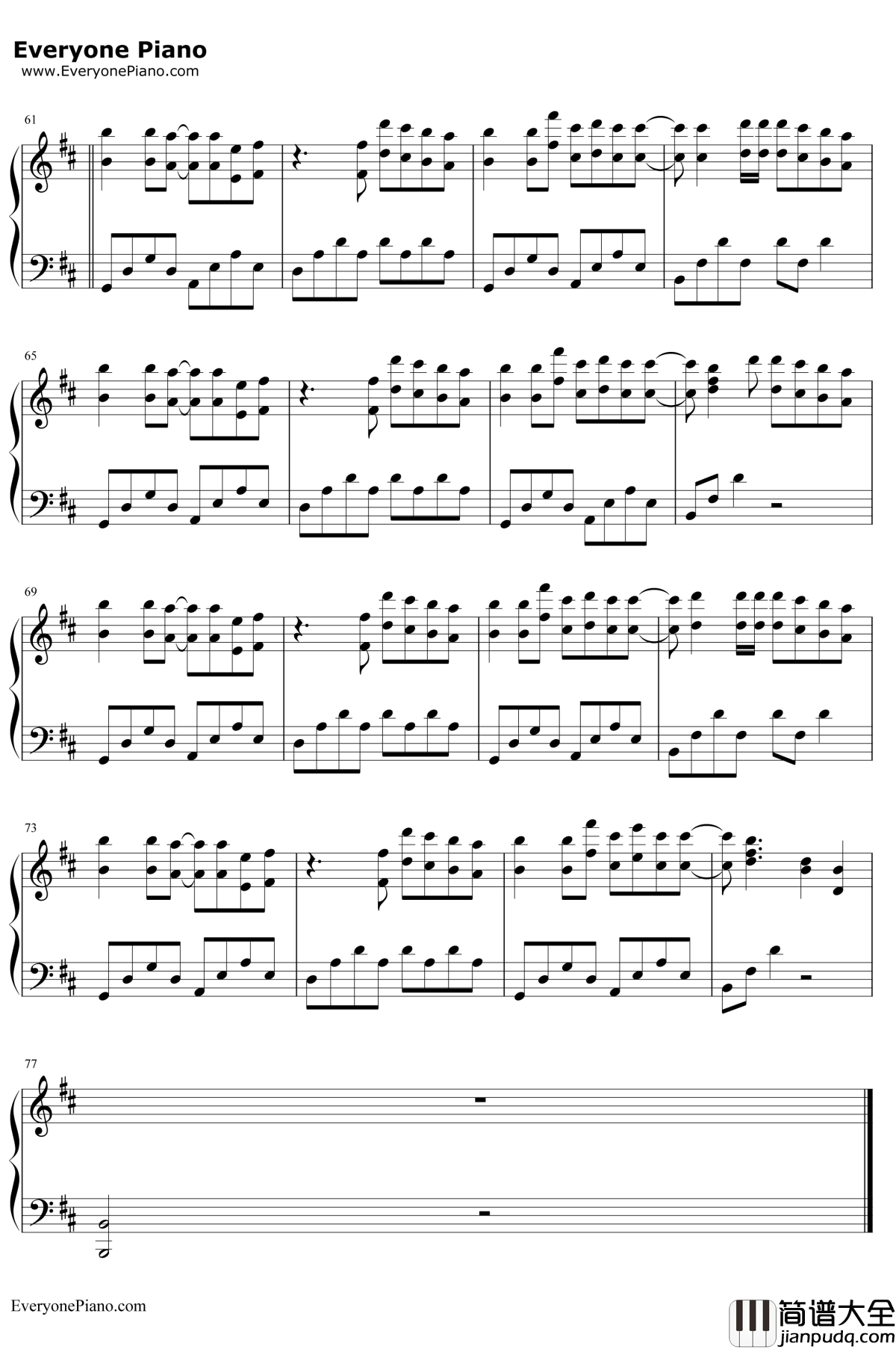 Sakura_Tears钢琴谱_Snigellin