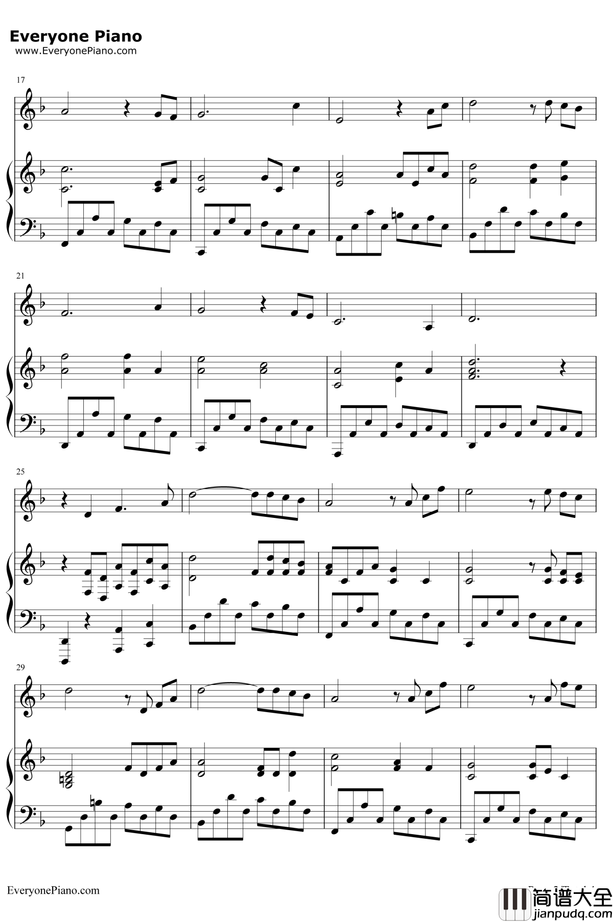 风起时钢琴谱_胡歌