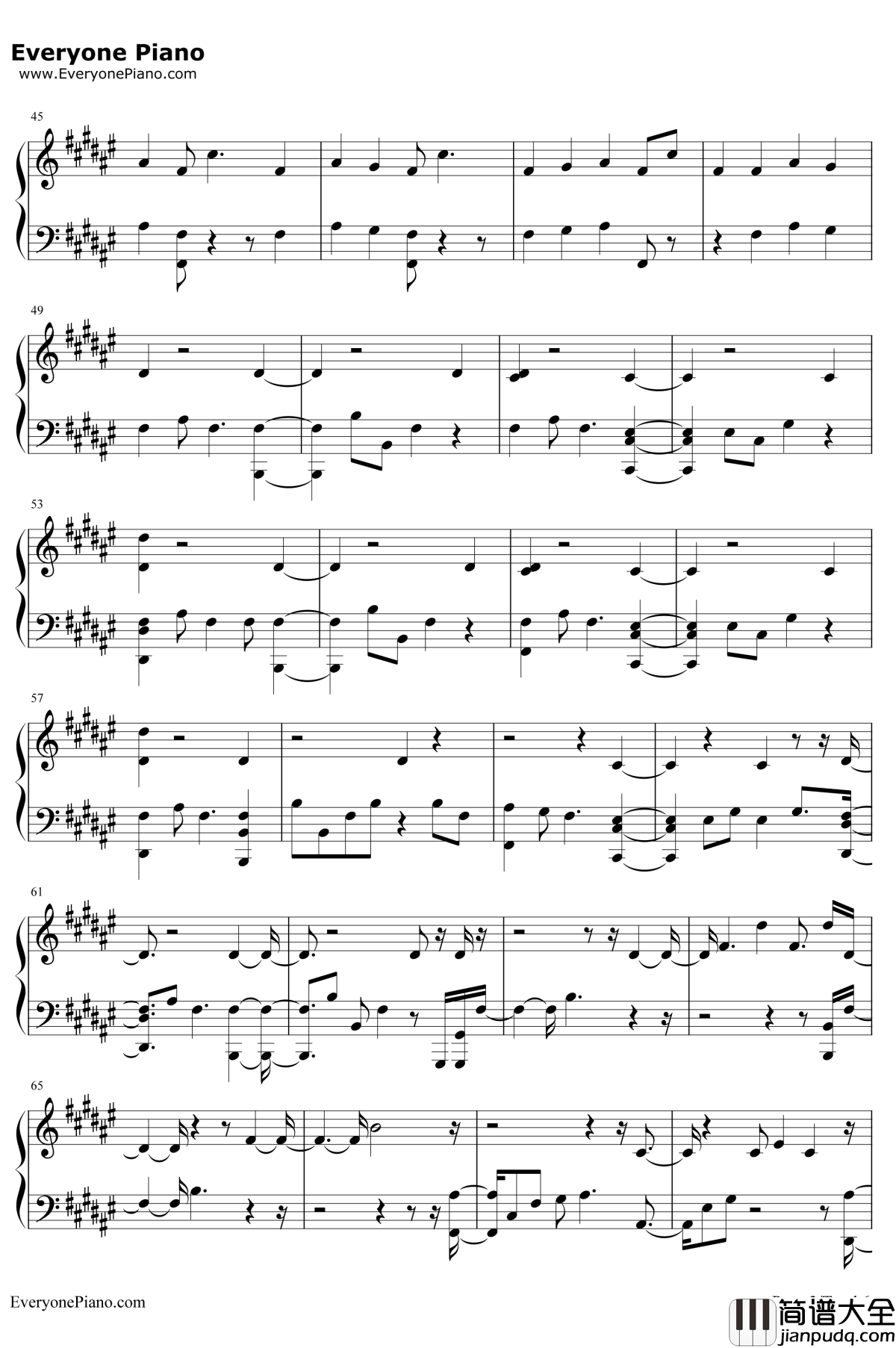 Homesick钢琴谱_Dua_Lipa