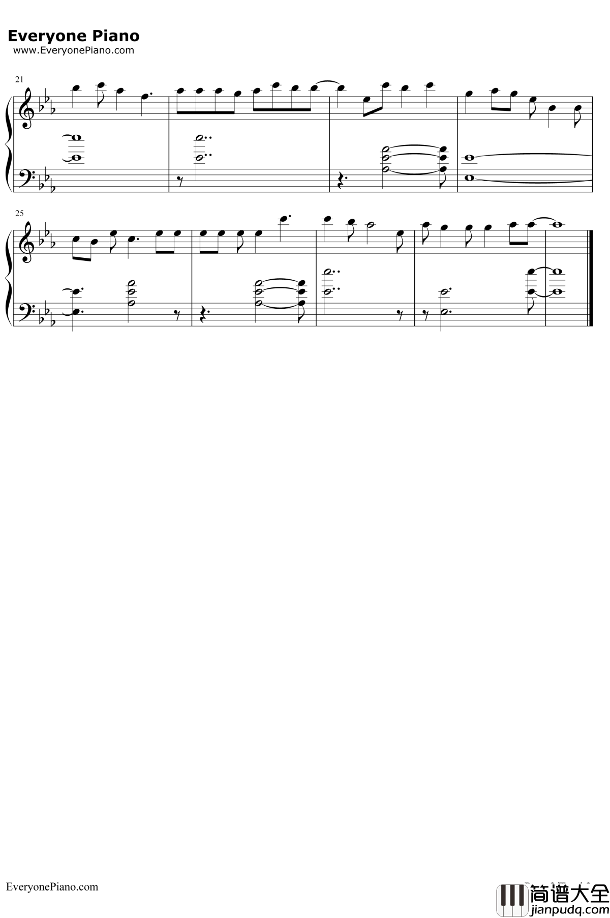 LAGRIMA片段钢琴谱_OnePixcel