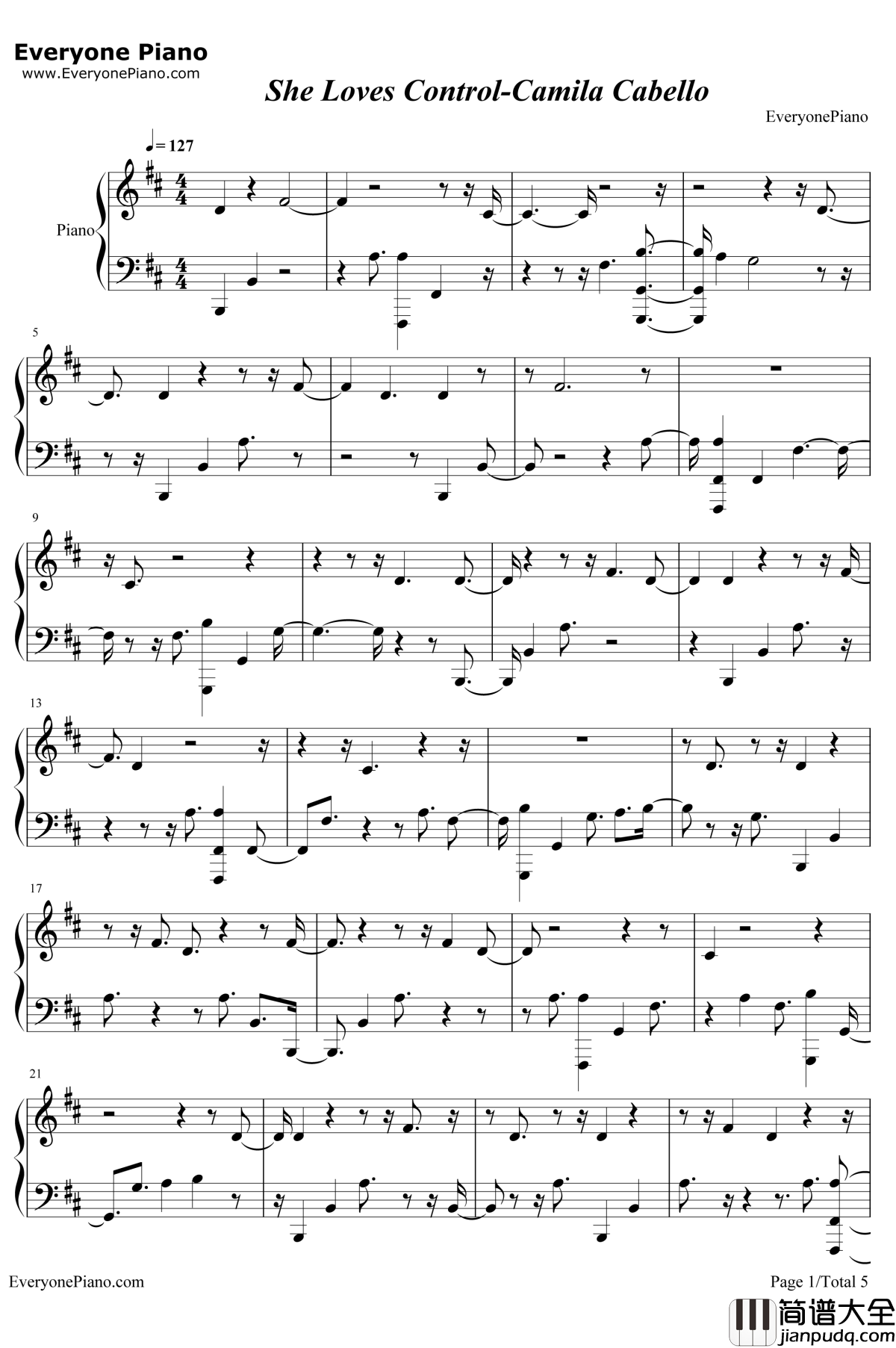 She_Loves_Control钢琴谱_Camila_Cabello