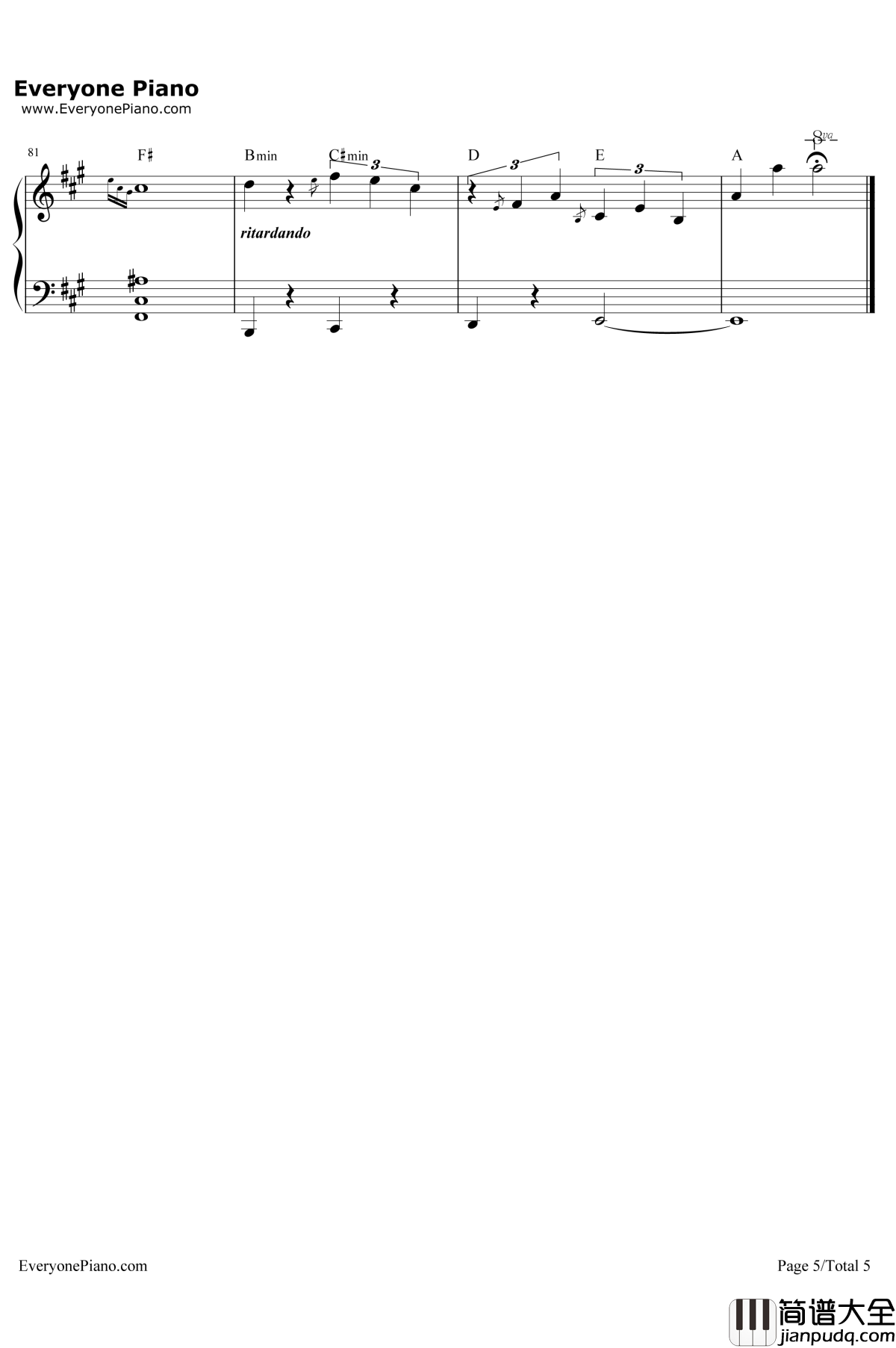 爱爱爱_钢琴谱_方大同