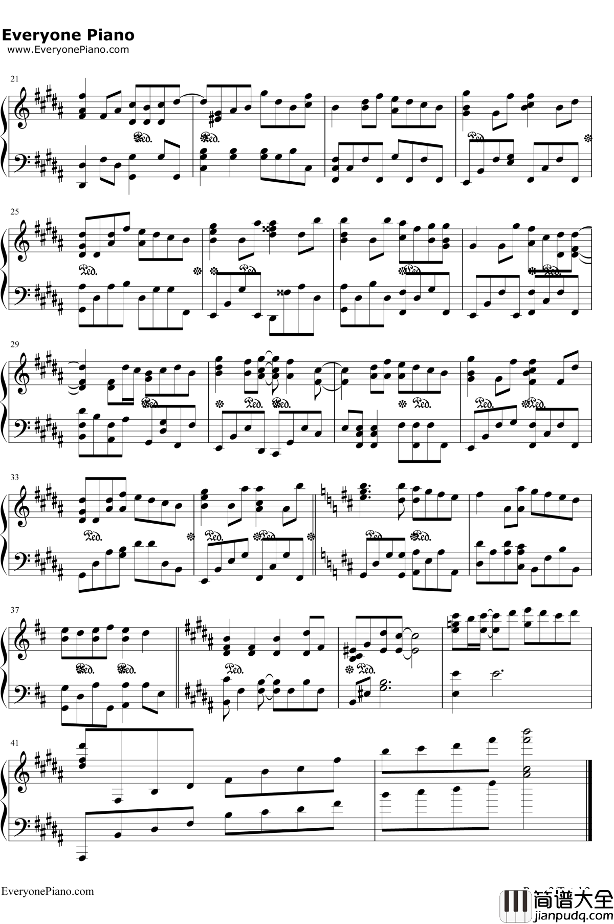 G大调的悲伤钢琴谱_张靓颖