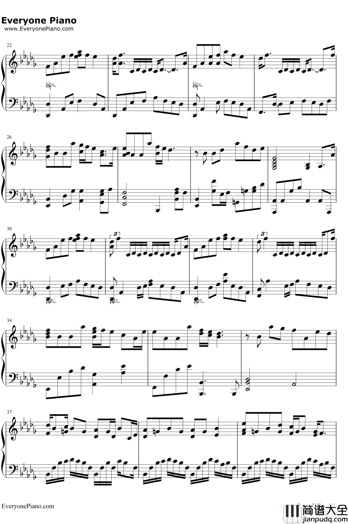 灵魂伴侣钢琴谱_田馥甄