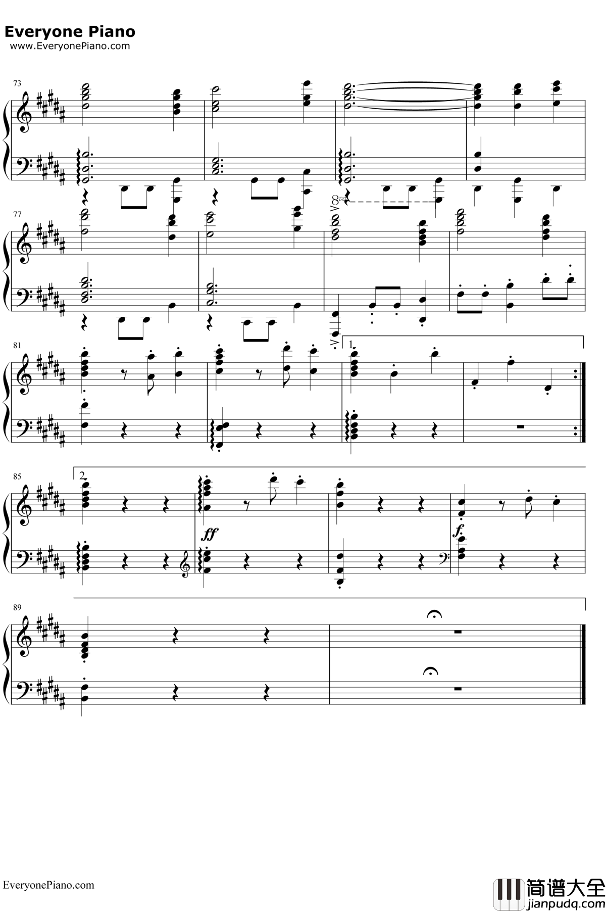 B大调第一钢琴三重奏钢琴谱_勃拉姆斯