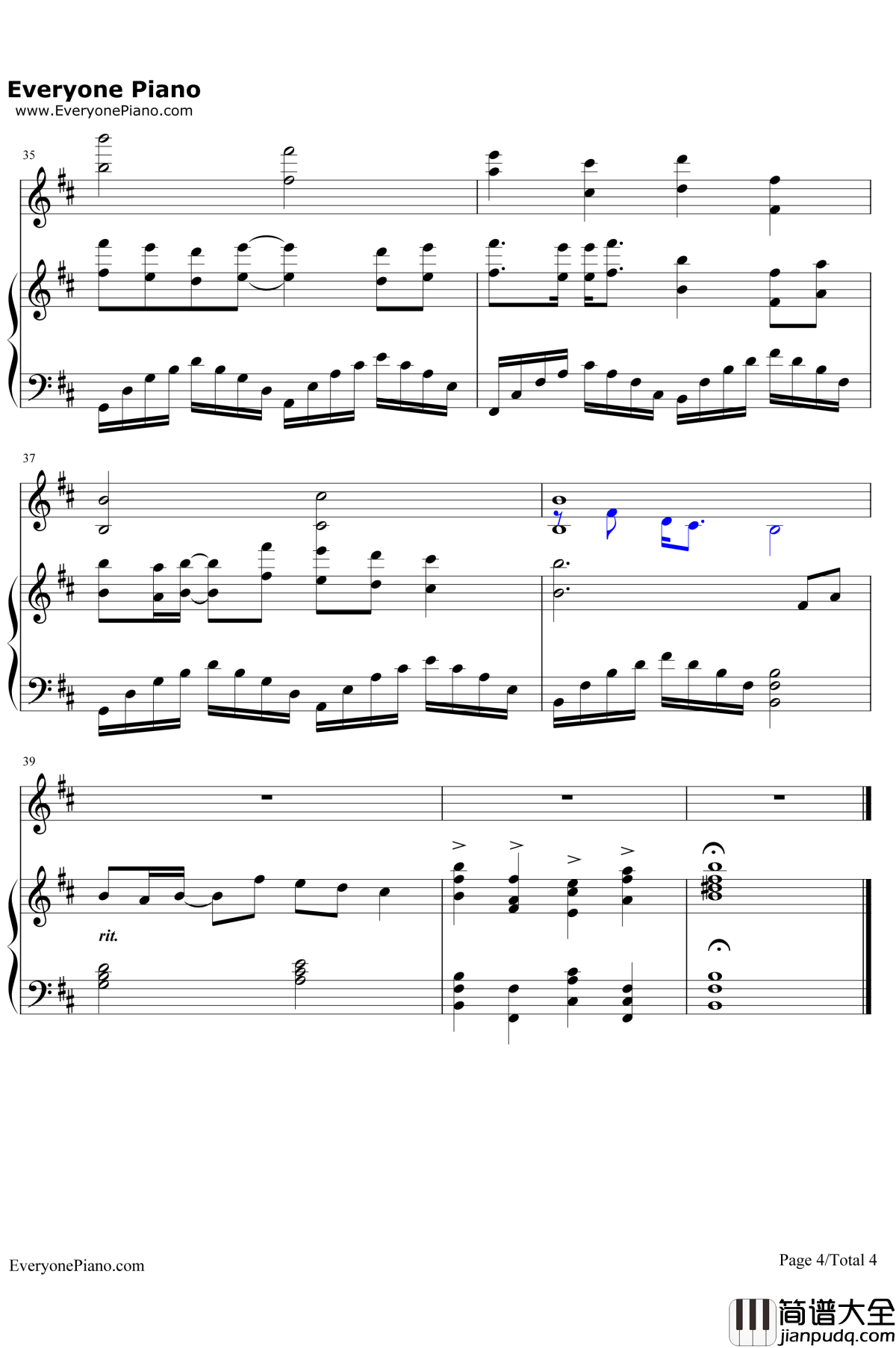 千秋钢琴谱_孙楠