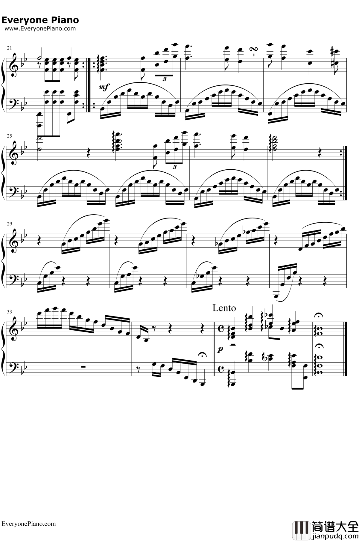 降B大调前奏曲钢琴谱