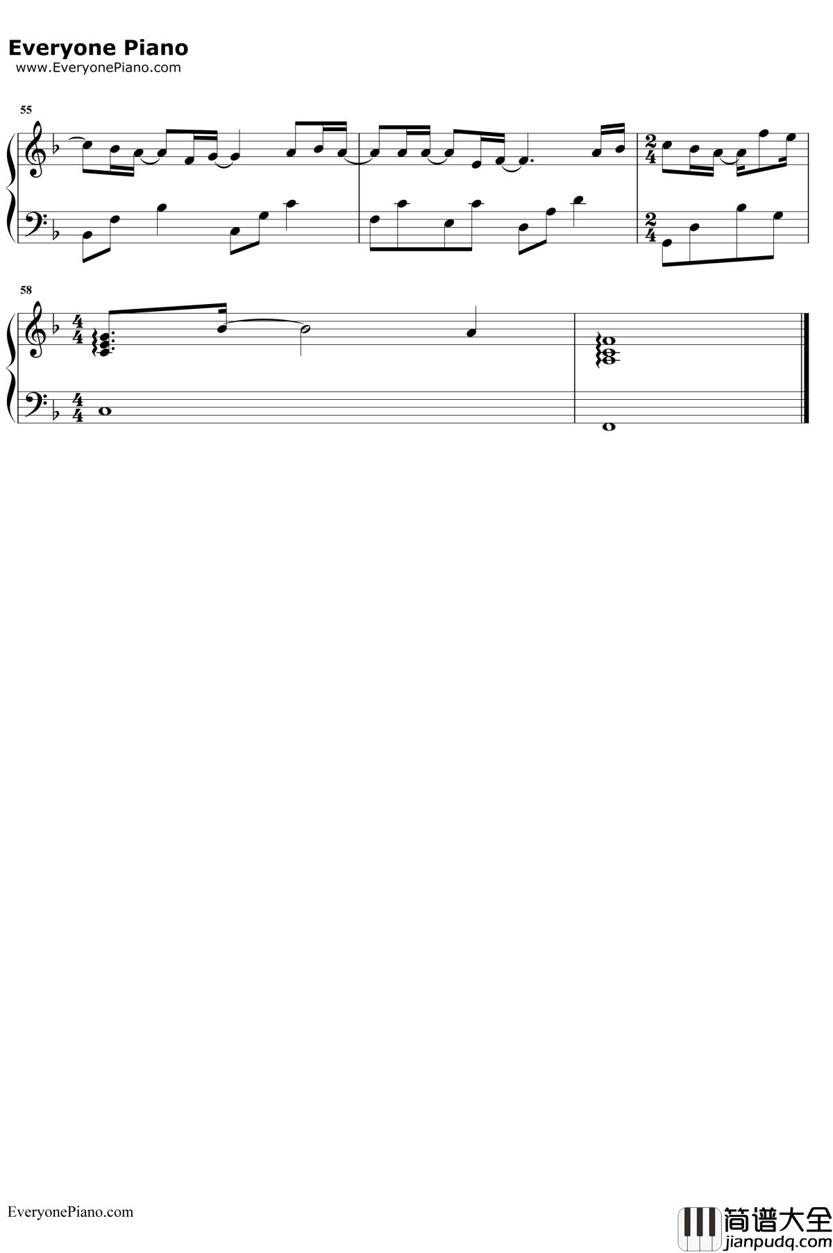 可乐钢琴谱_谢安琪