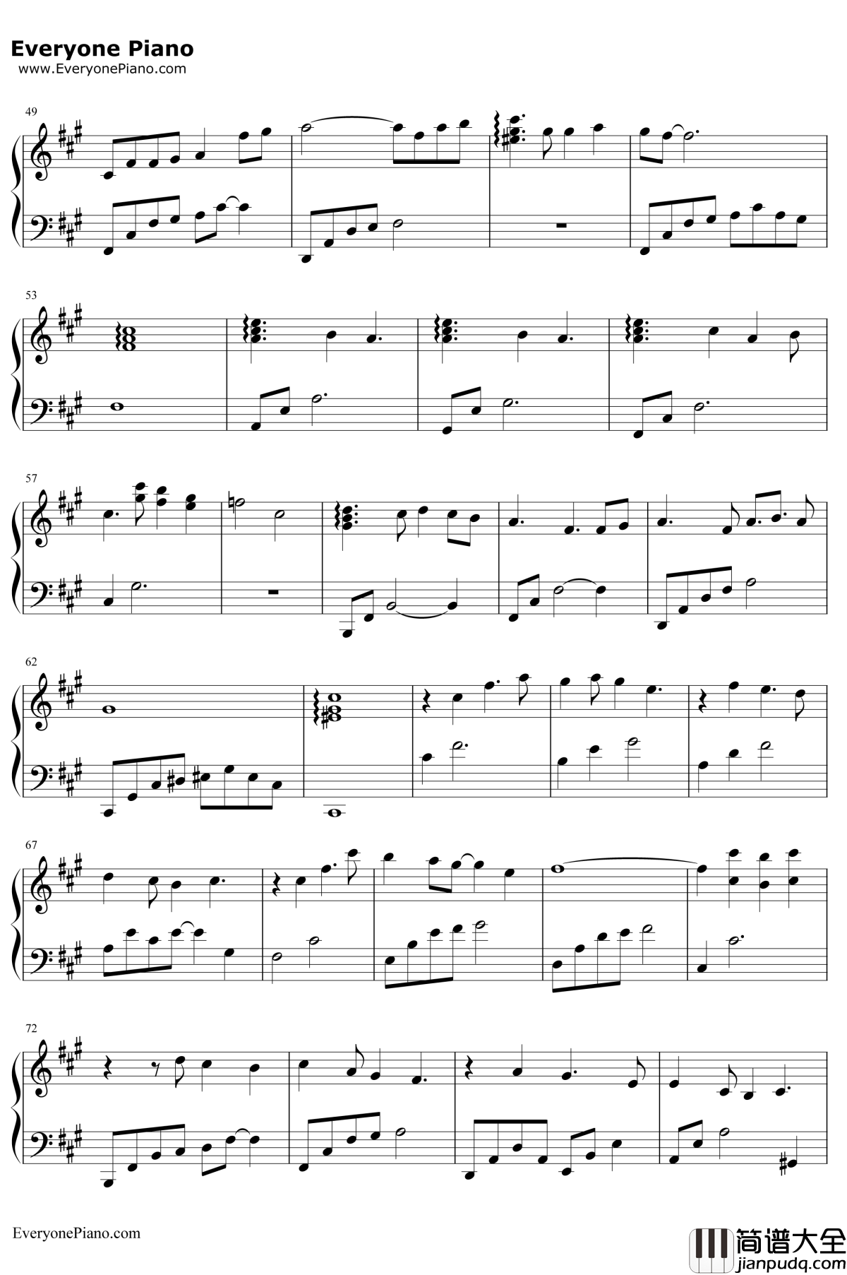 参商钢琴谱_不才_剑网三剧情歌