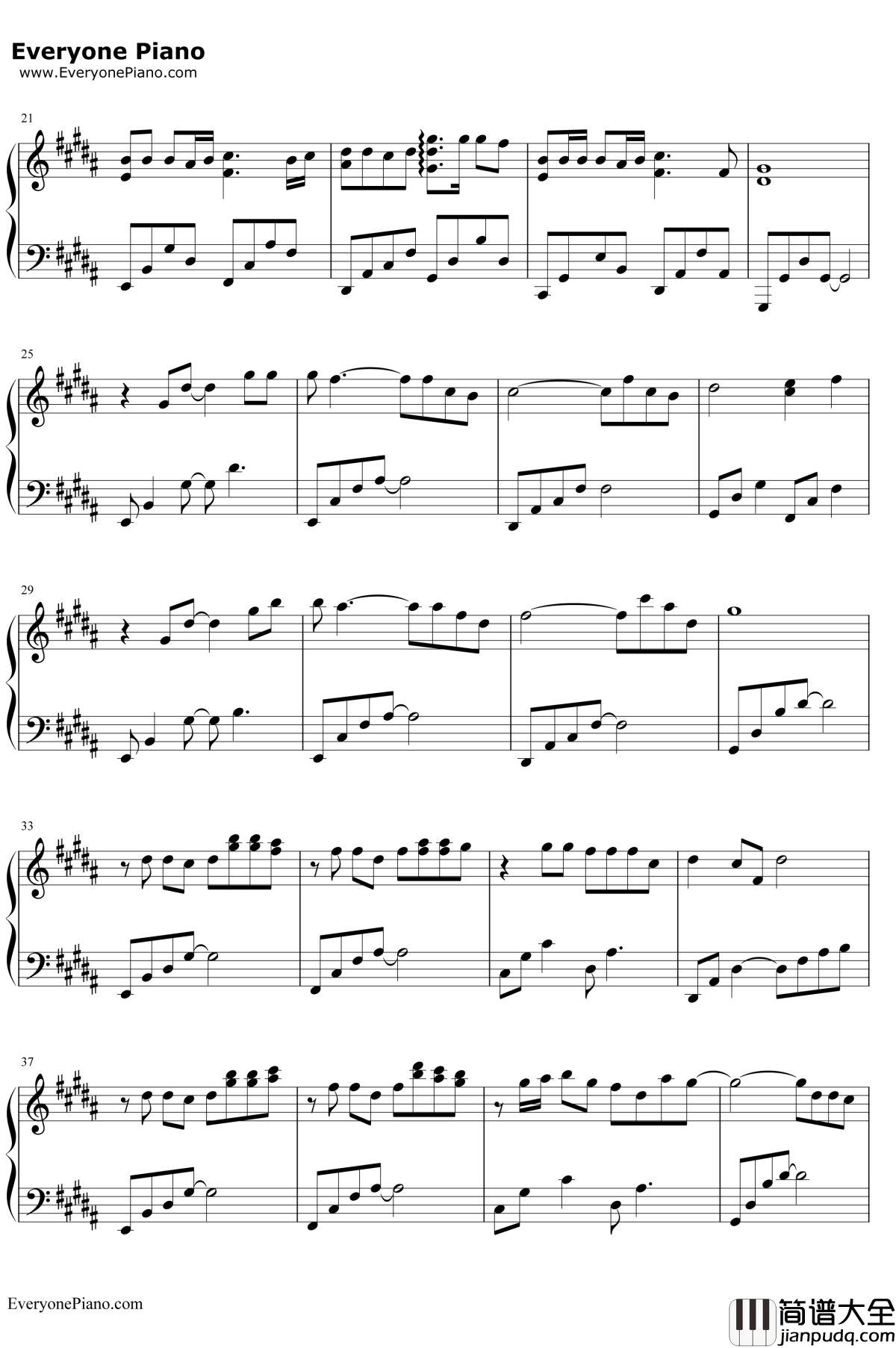 山有木兮钢琴谱_伦桑_人鱼传说之长生烛主题曲