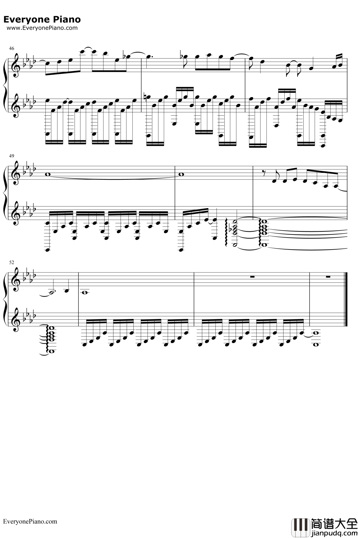 摩天大楼钢琴谱_薛之谦