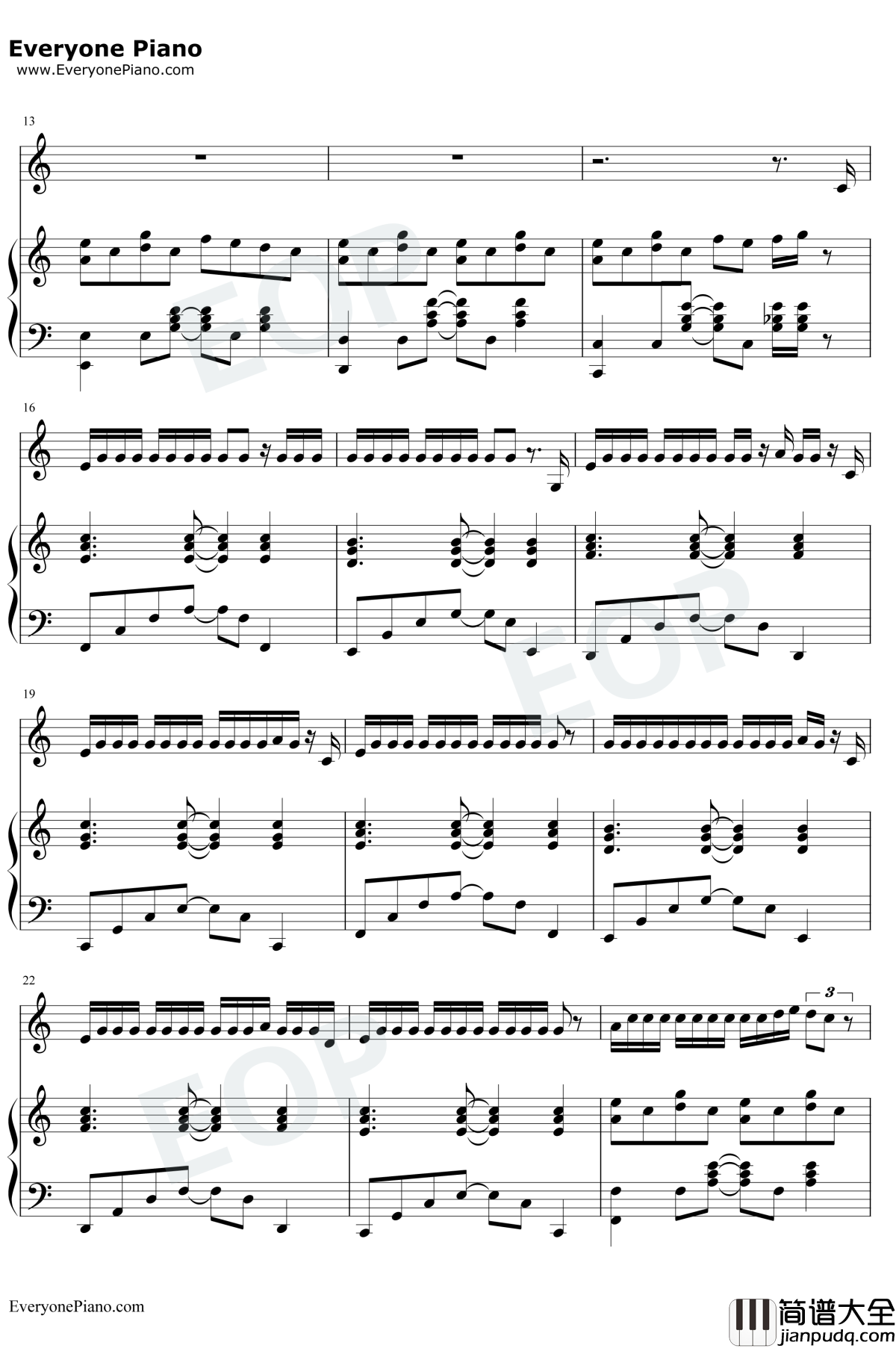 花钢琴谱_片寄凉太/数原龙友