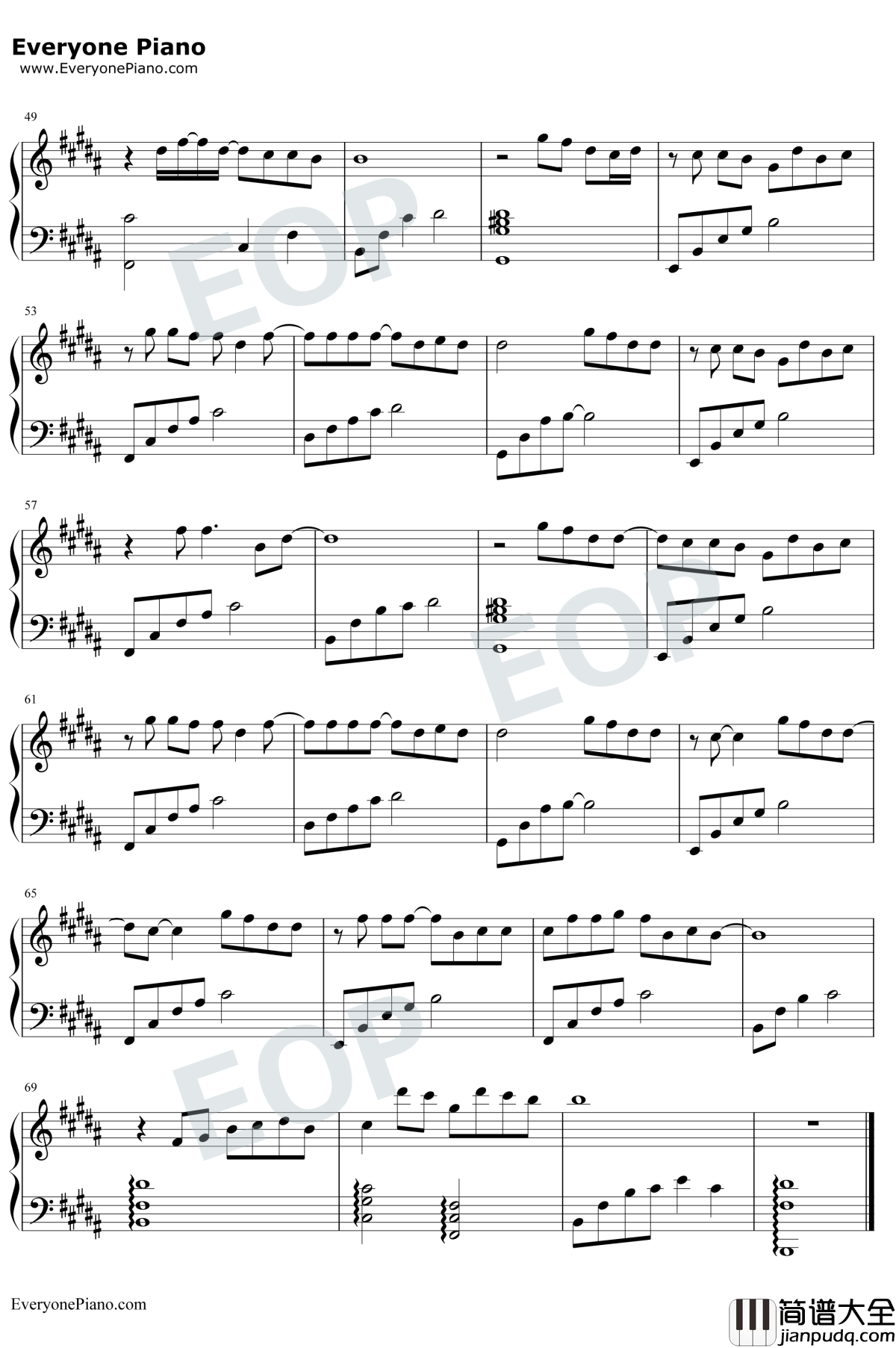 第三人称钢琴谱_买辣椒也用券/戚薇