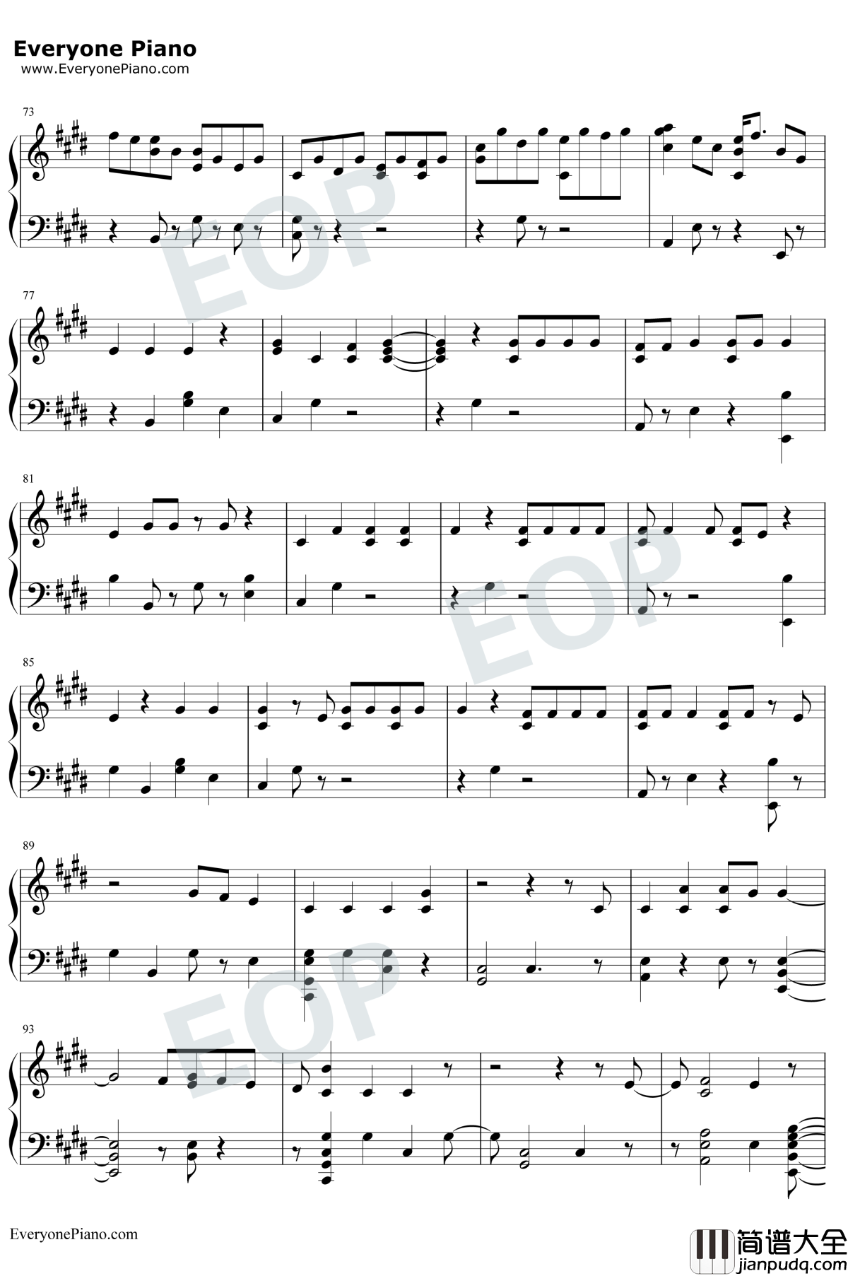 Start_Again钢琴谱_One_Republic_/_Logic_十三个原因第二季插曲