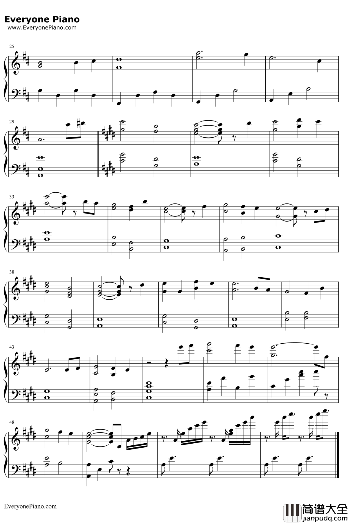 秒速5センチメートル钢琴谱_天门