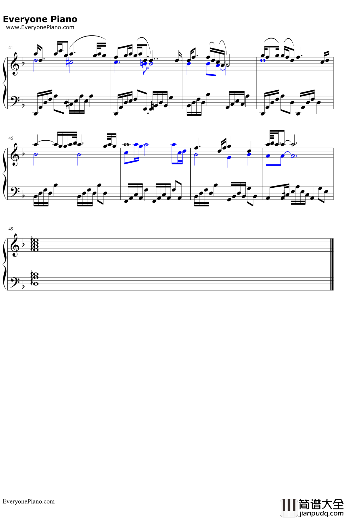 身骑白马钢琴谱_徐佳莹