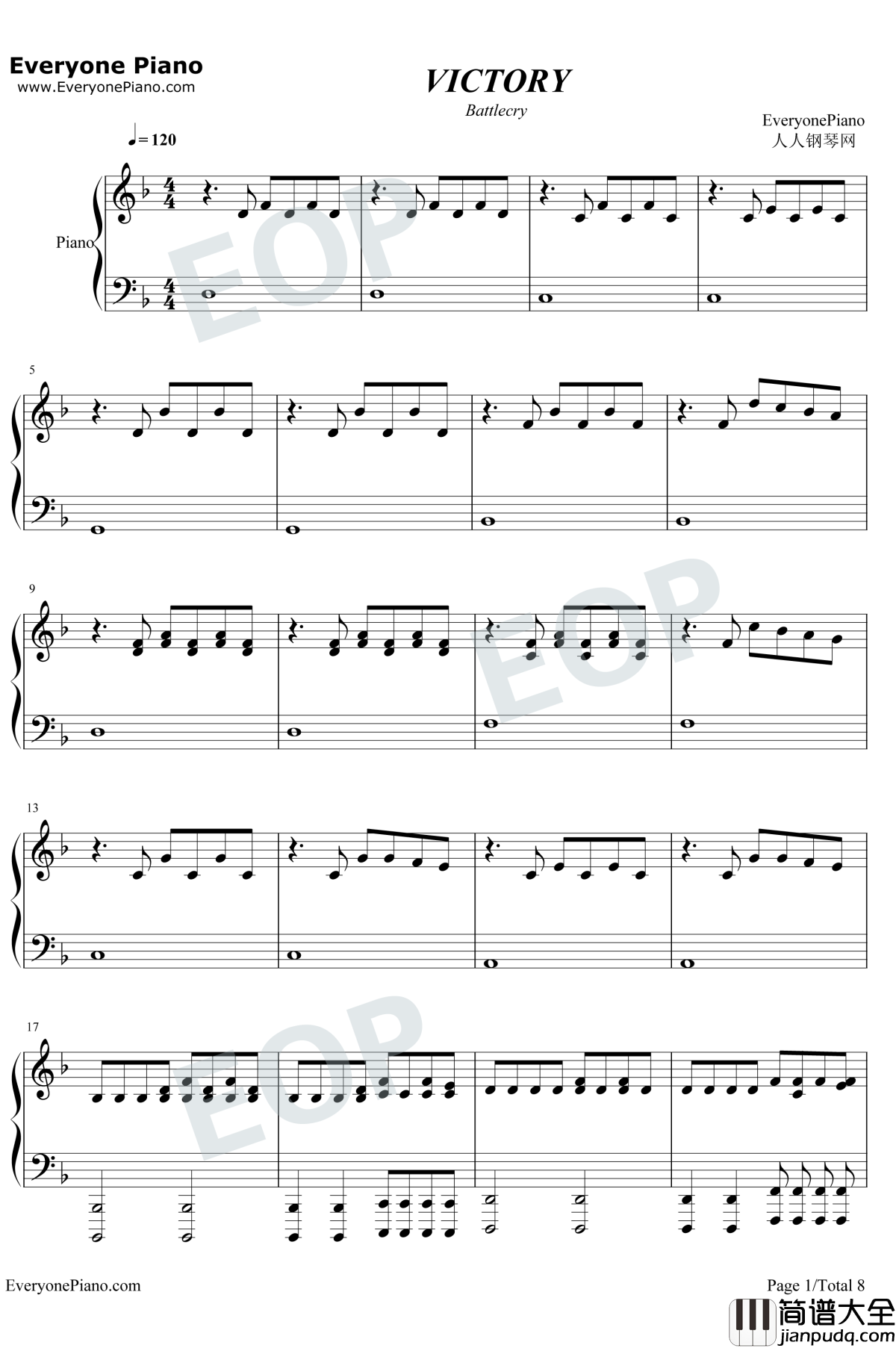 Victory钢琴谱_Two_Steps_From_Hell_完整版