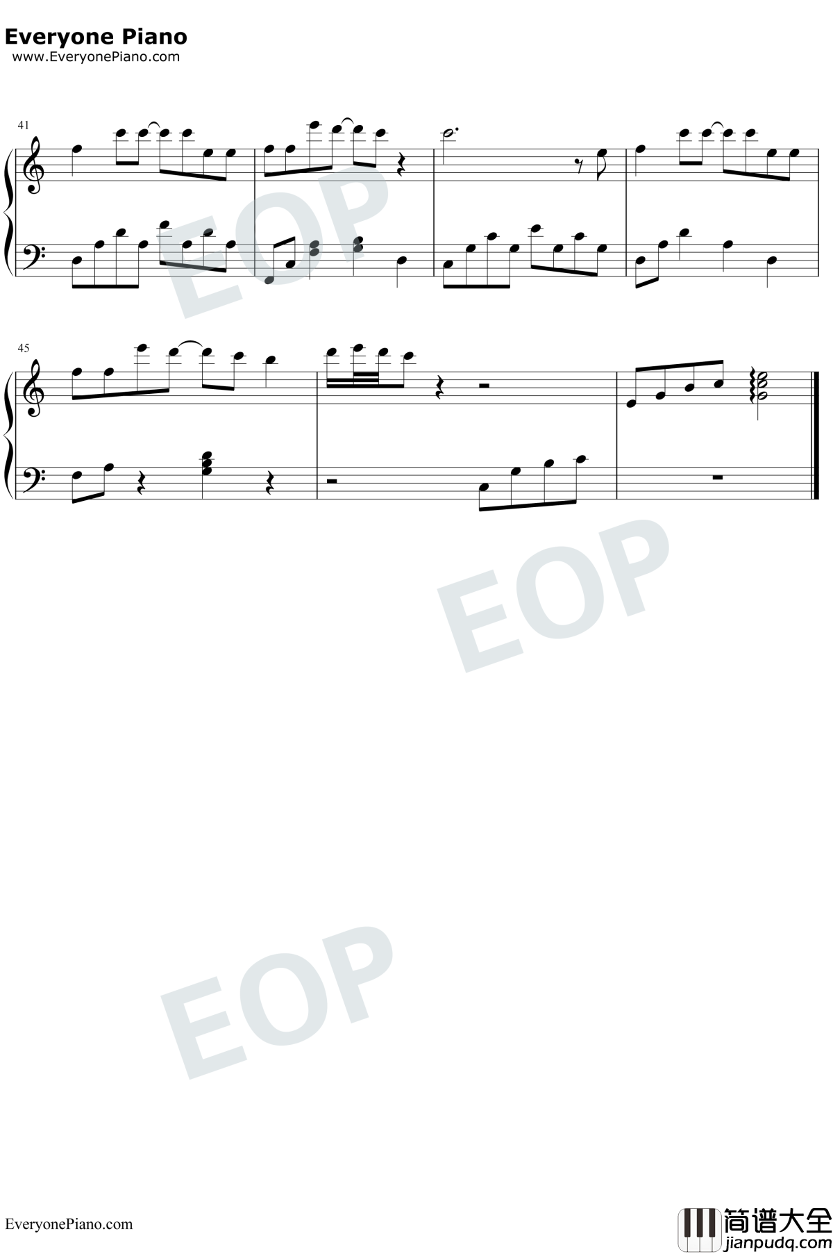 爱你钢琴谱_陈芳语_翻糖花园片尾曲