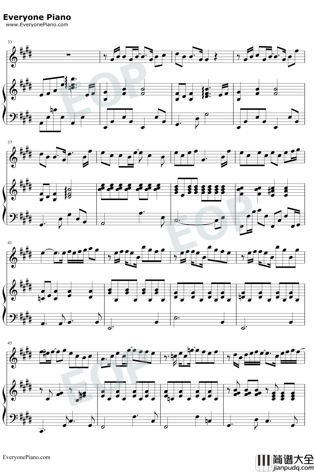 我怀念的钢琴谱_孙燕姿