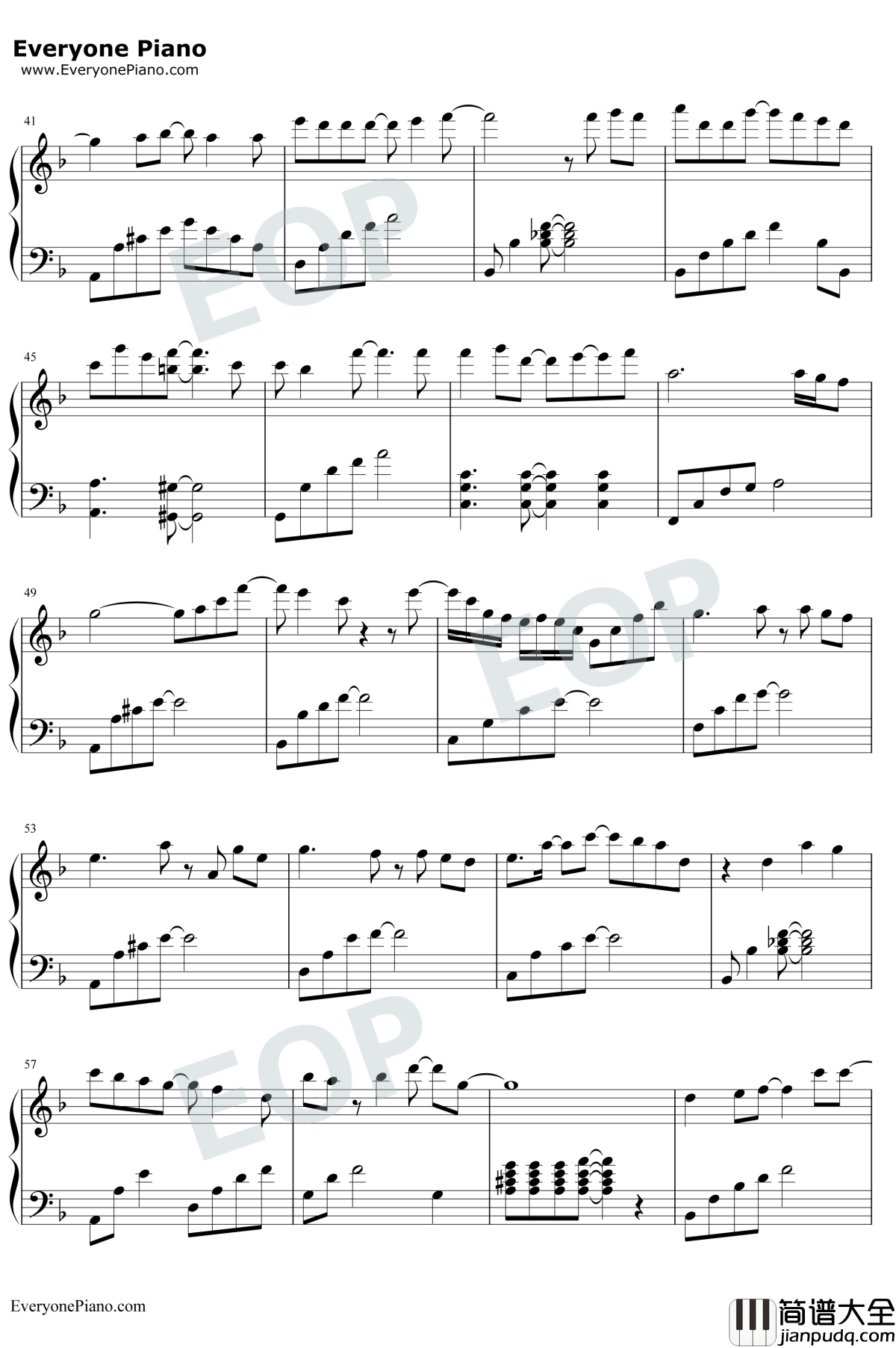 我们的爱没有错钢琴谱_胡夏_泡沫之夏主题曲