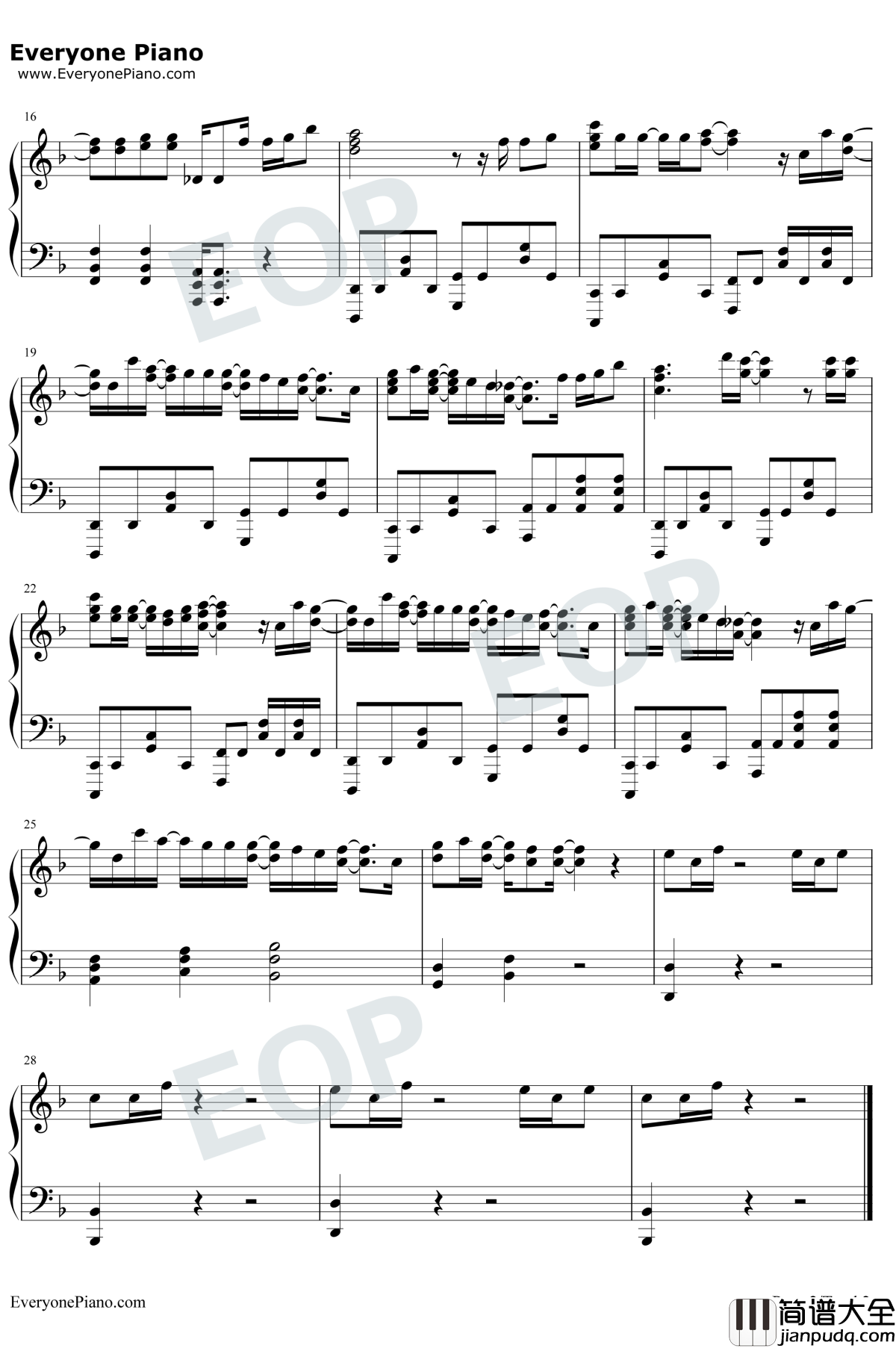 Pray钢琴谱_千菅春香