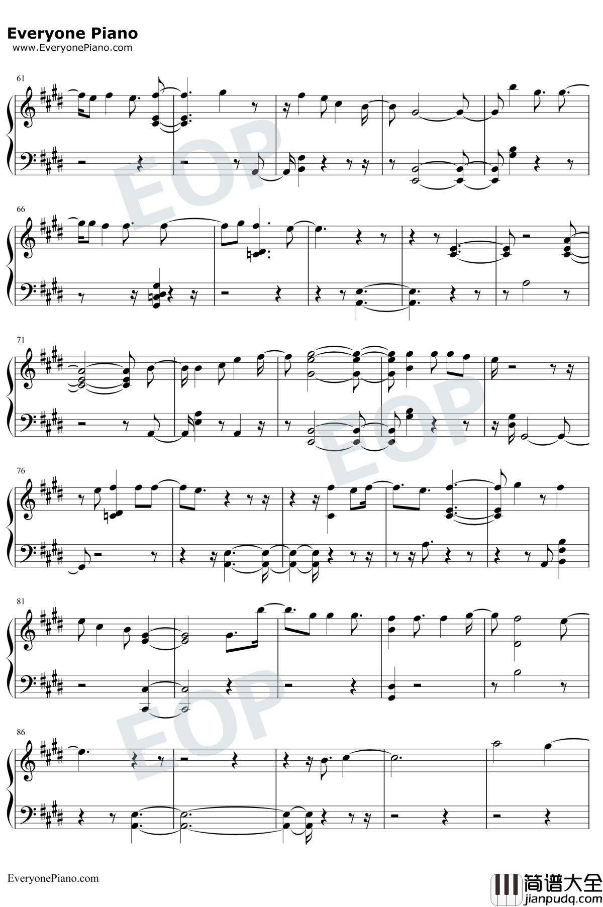 The_Truth_Untold钢琴谱_防弹少年团