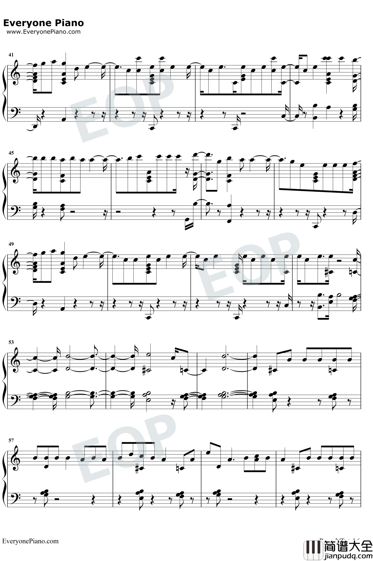 No_Tears_Left_To_Cry钢琴谱_Ariana_Grande