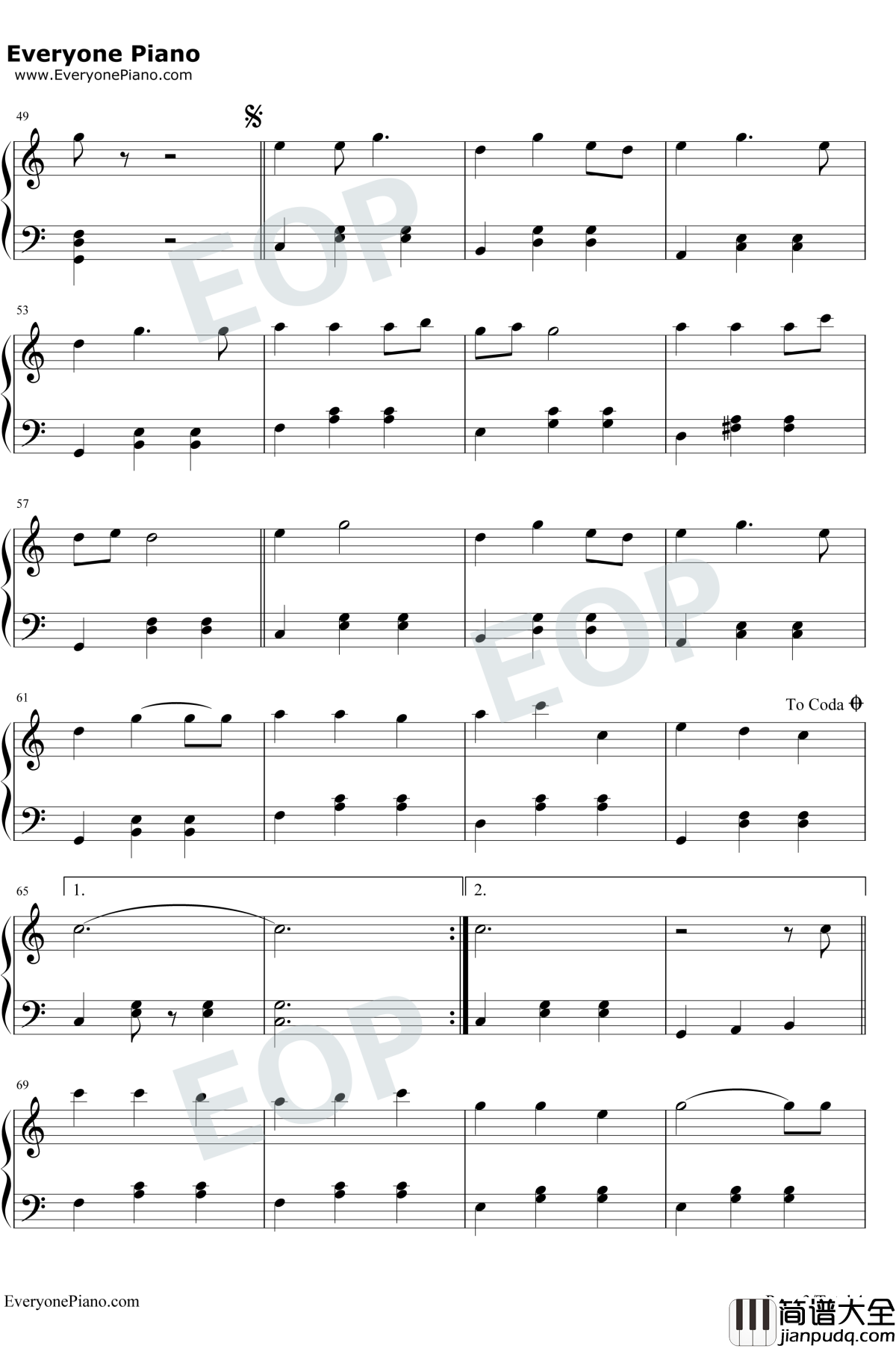 老婆钢琴谱_S.H.E