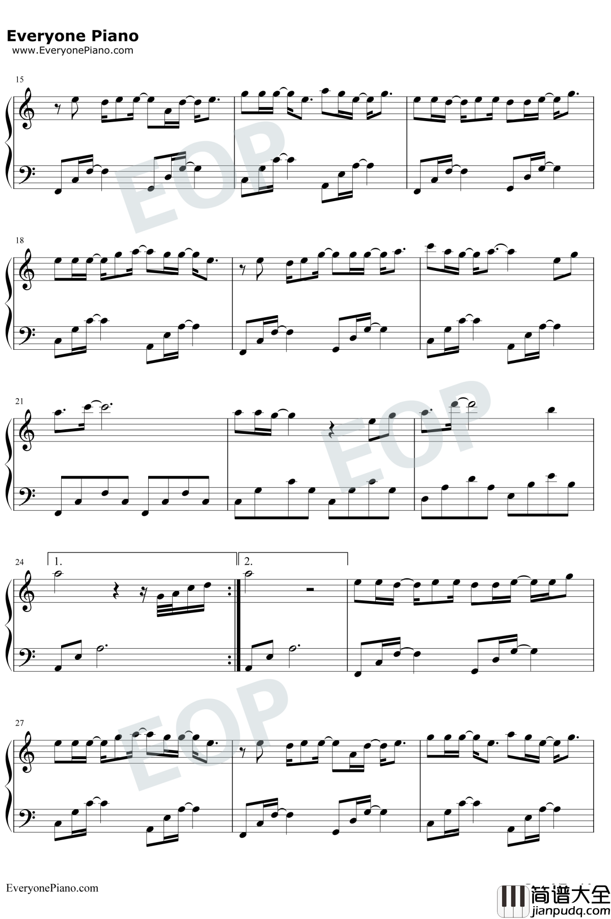 扶摇钢琴谱_莫文蔚_电视剧扶摇主题曲