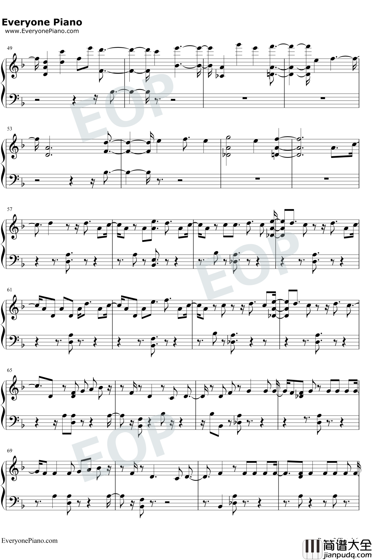 Paradise钢琴谱_防弹少年团