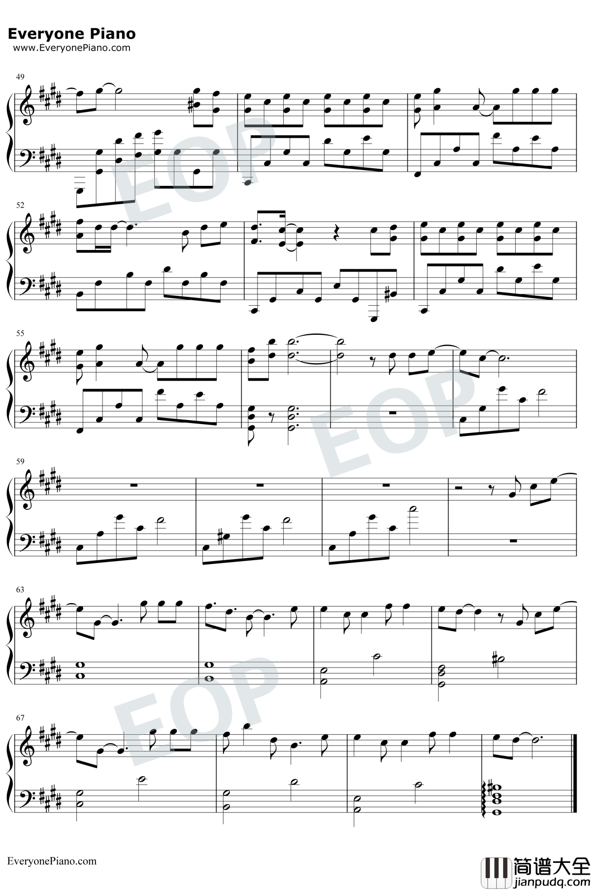 一生等你钢琴谱_袁娅维_媚者无疆主题曲