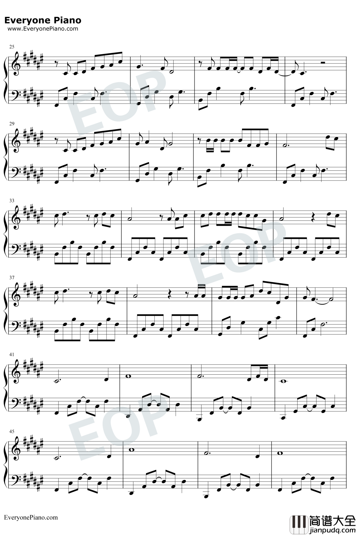 彩虹下面钢琴谱_赵雷_西虹市首富推广曲