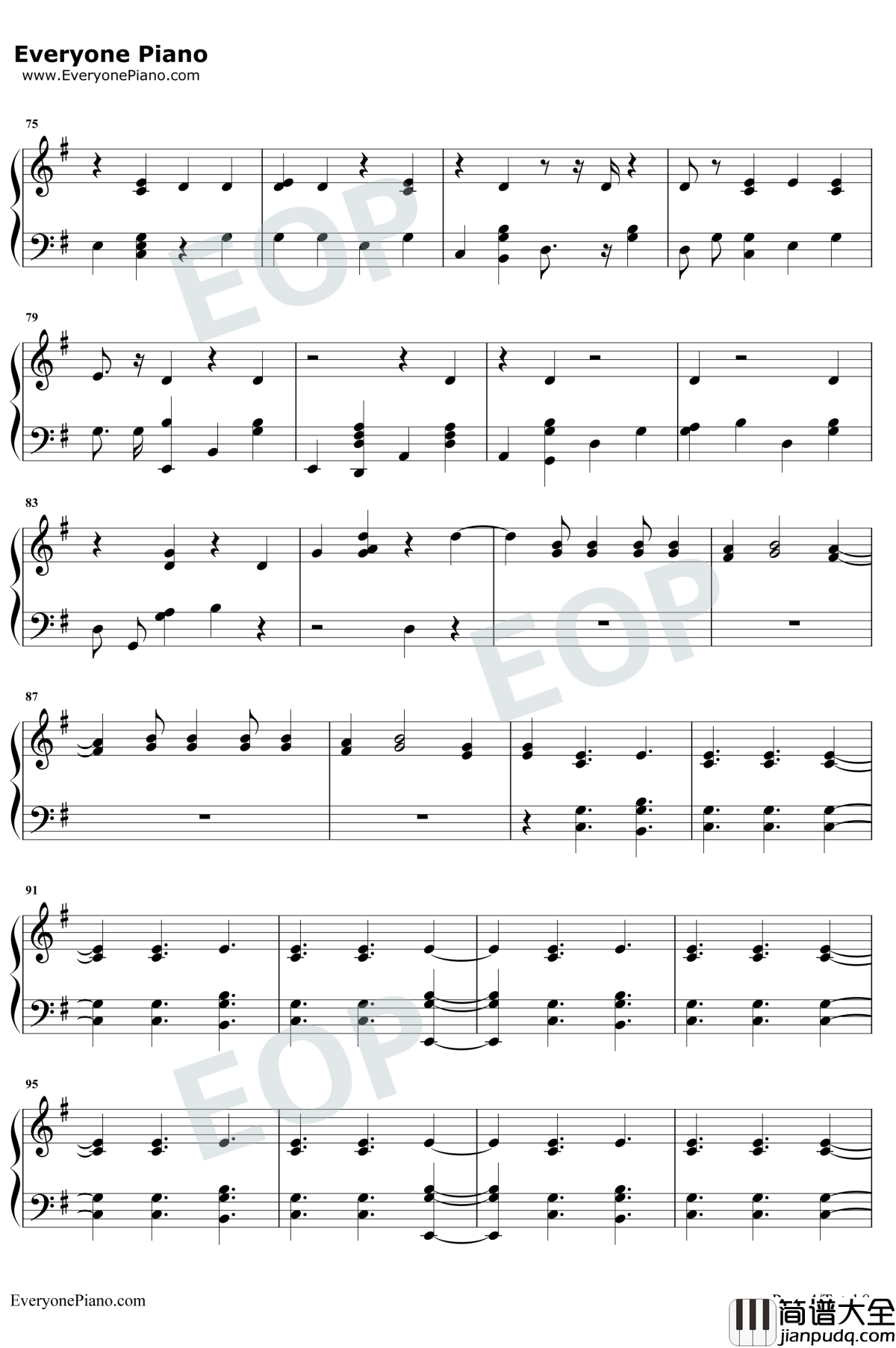 Fake_Happy钢琴谱_Paramore