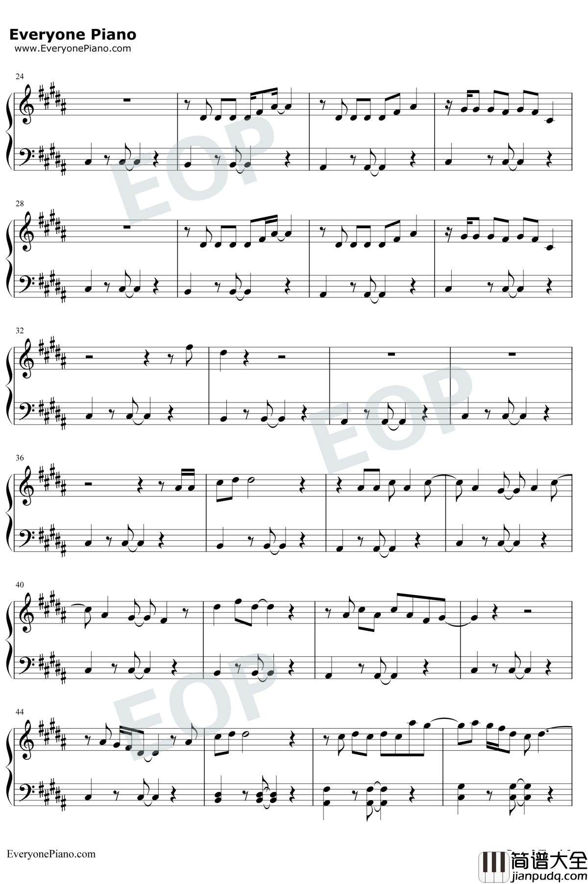 Promises钢琴谱_Calvin_Harris_/_Sam_Smith