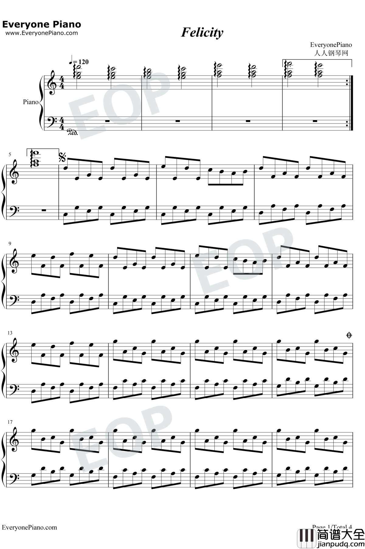 Felicity钢琴谱_Isaac_Shepard