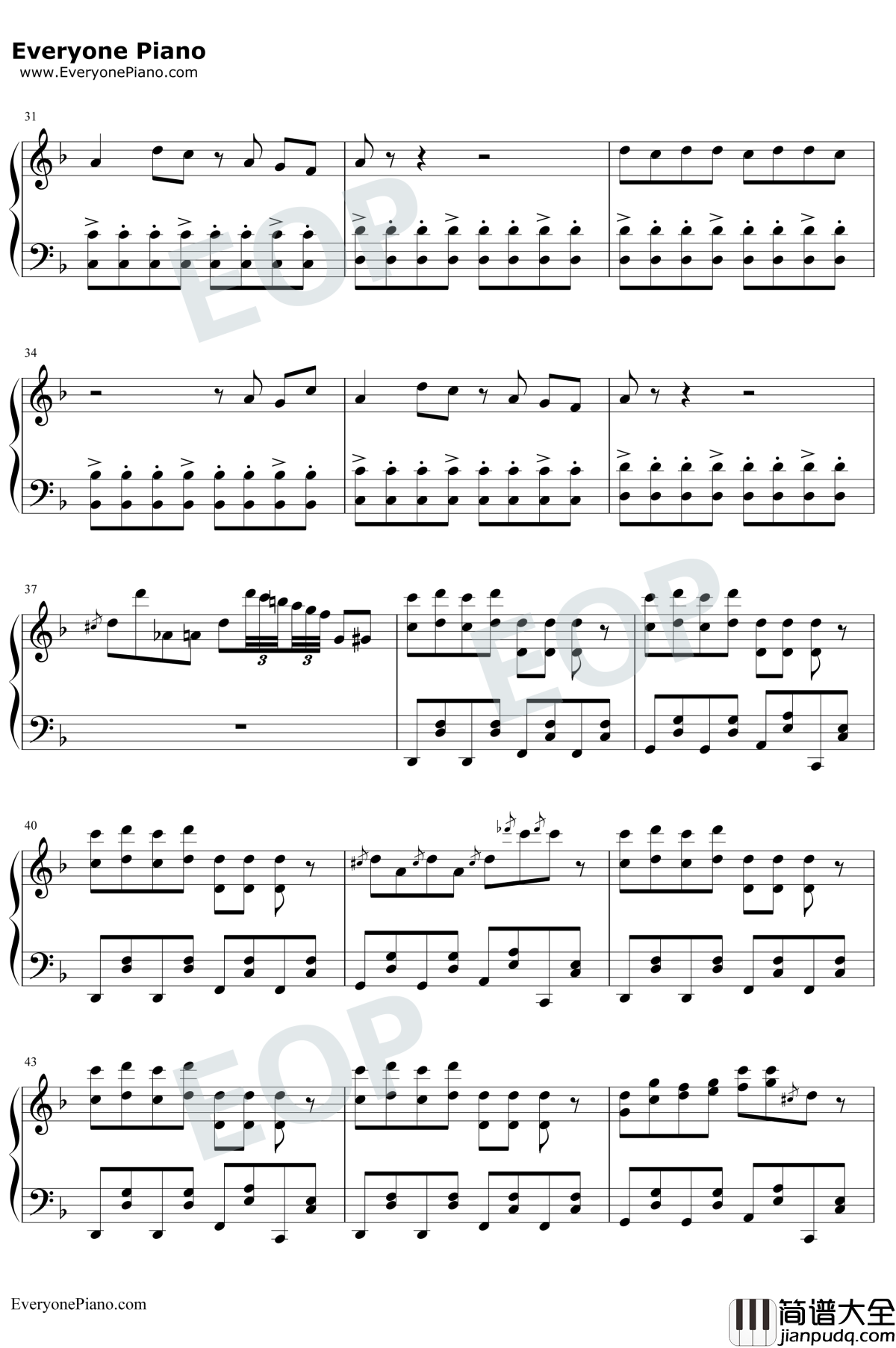 卡路里钢琴谱_火箭少女101_西虹市首富插曲