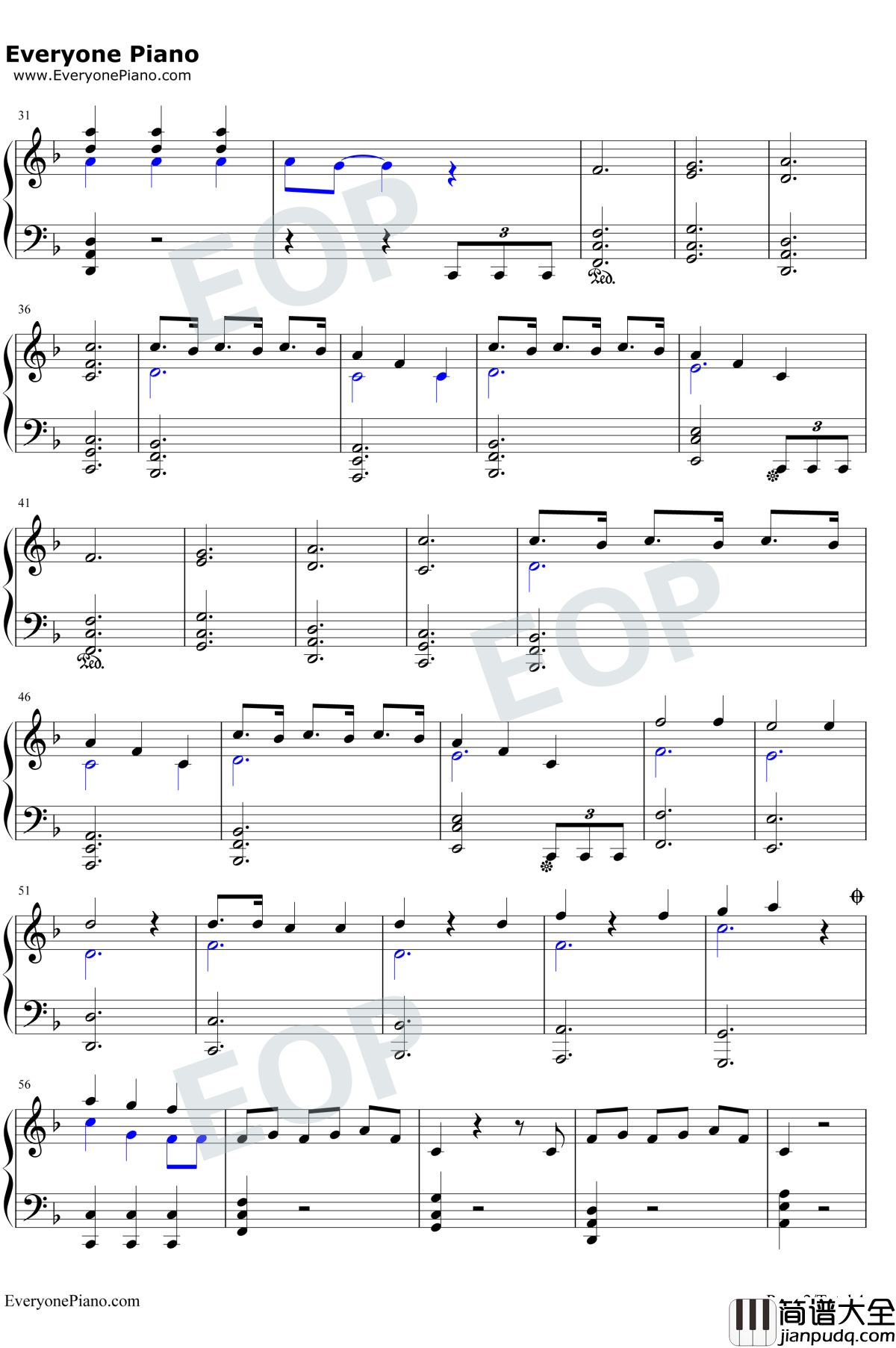 Two_Fux钢琴谱_Adam_Lambert