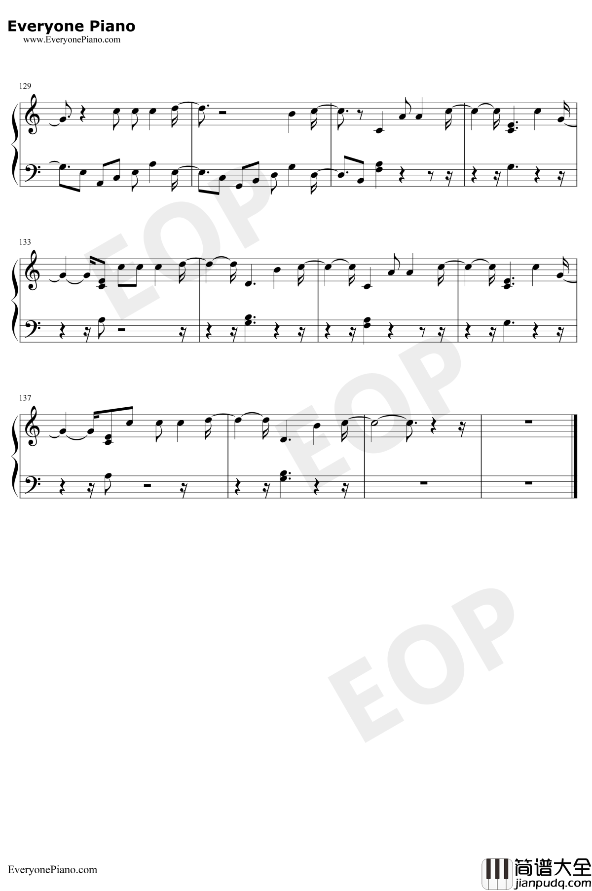 Too_Much_To_Ask钢琴谱_Niall_Horan