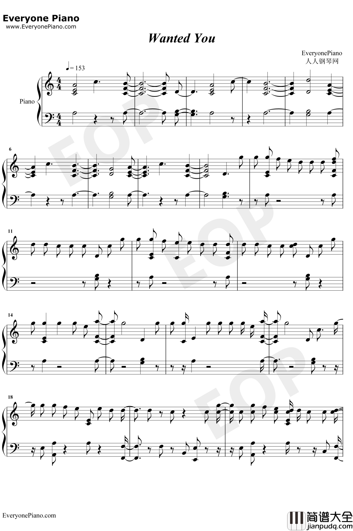 Wanted_You钢琴谱_Nav_/_Lil_Uzi_Vert