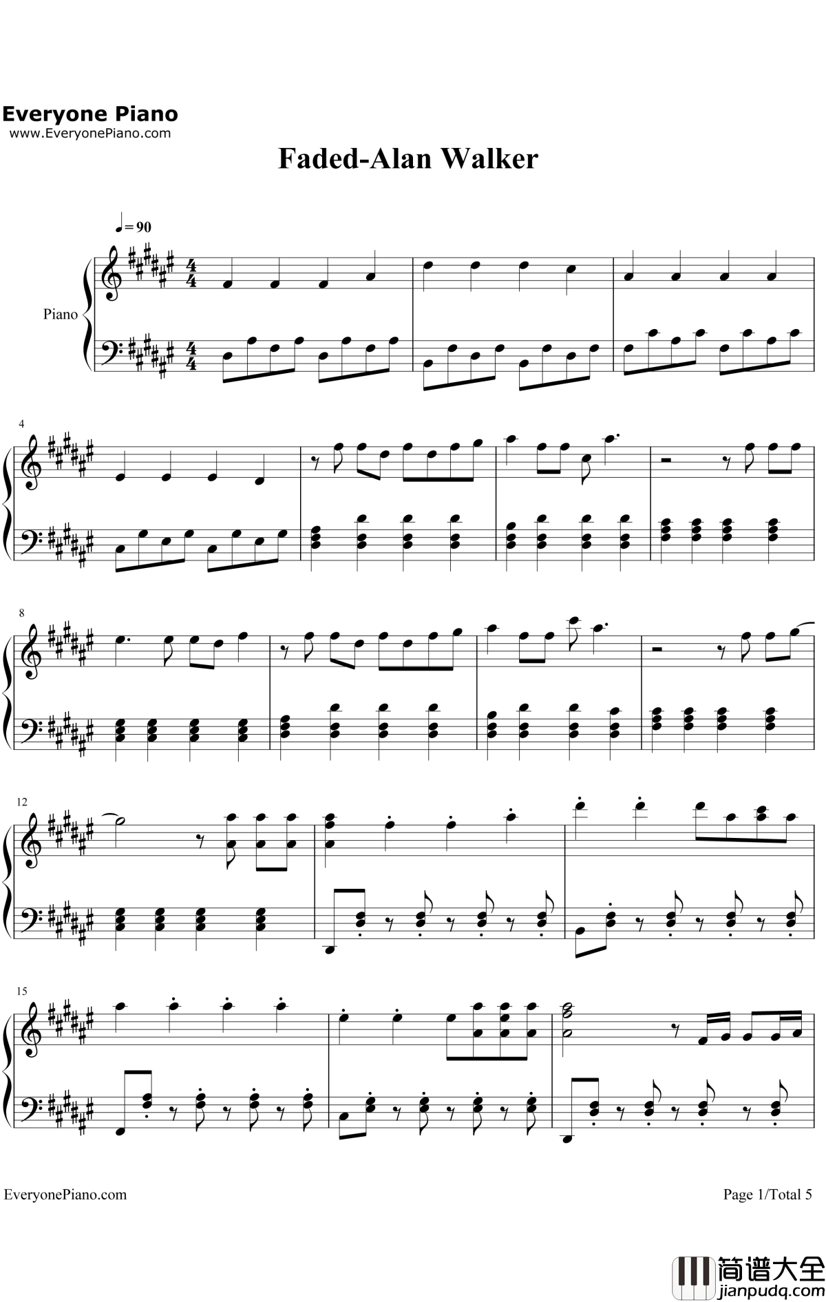 Faded_钢琴谱_Alan_Walker