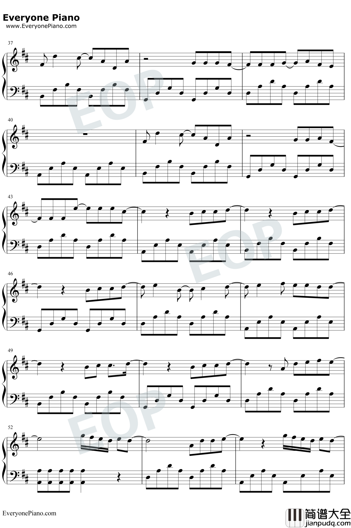 不爱我就拉倒钢琴谱_周杰伦_完整版