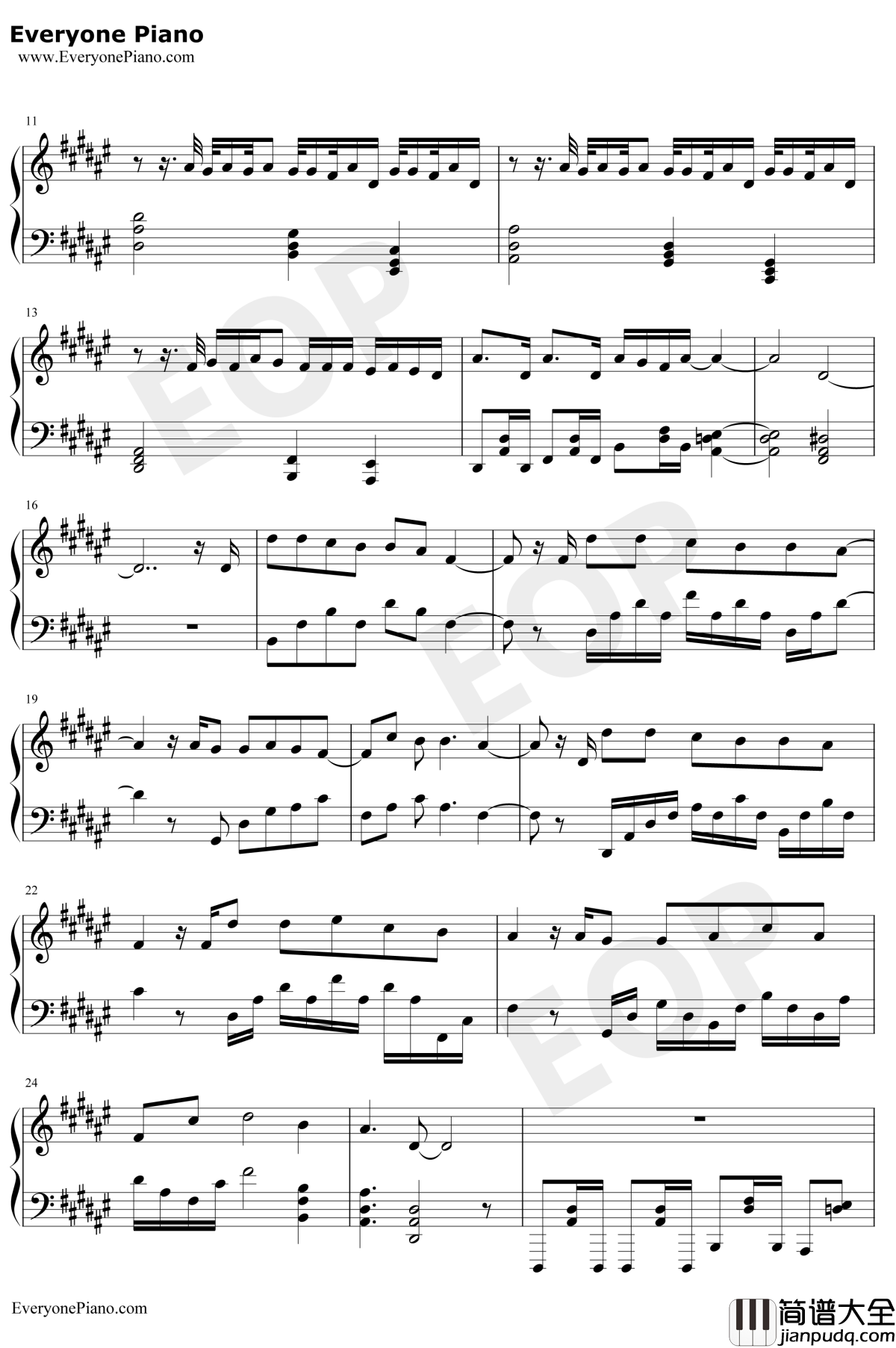 寒鸦少年钢琴谱_华晨宇_生为少年必当斗破苍穹