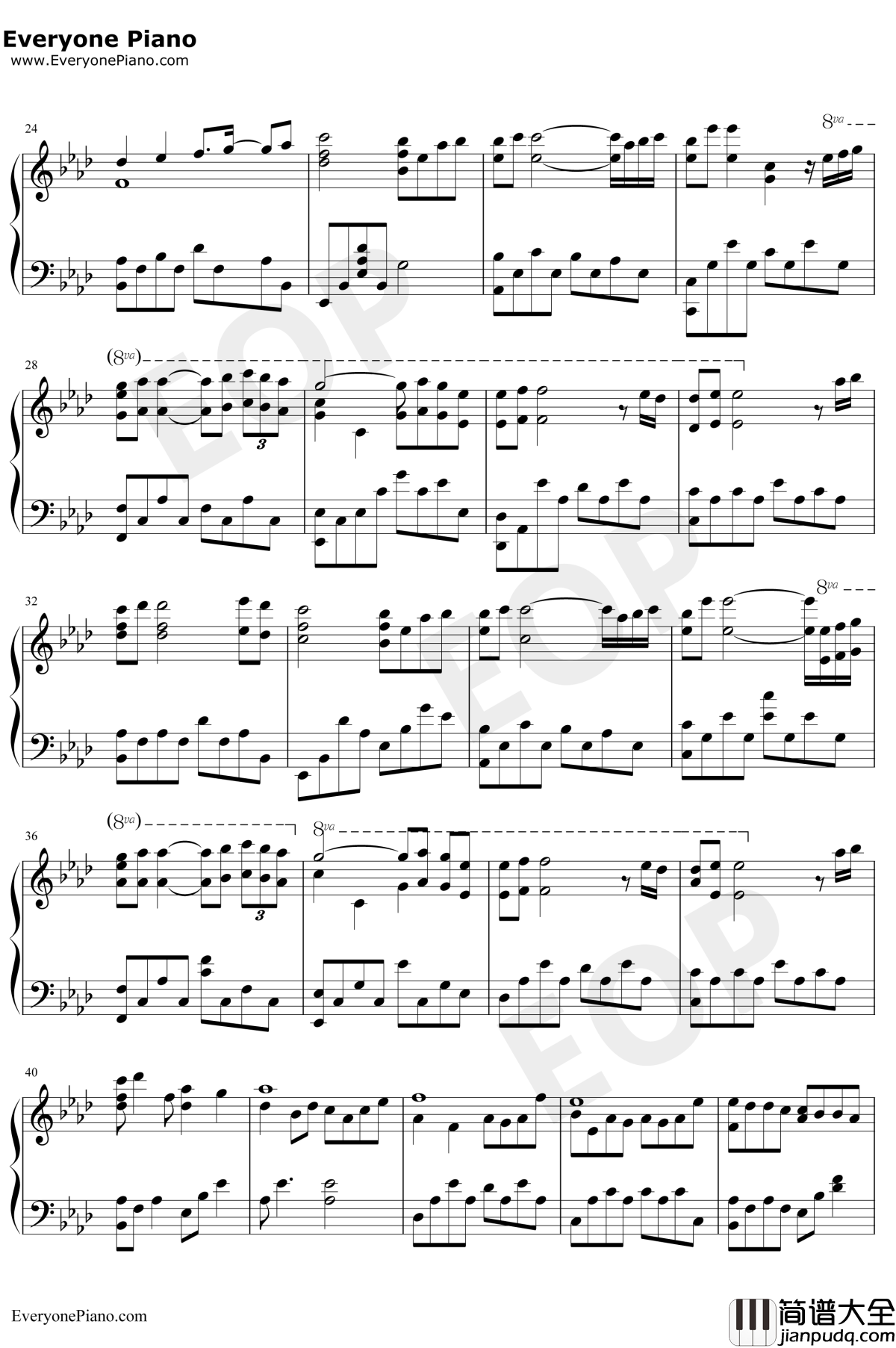 Kiss_The_Rain原版钢琴谱_李闰珉Yiruma