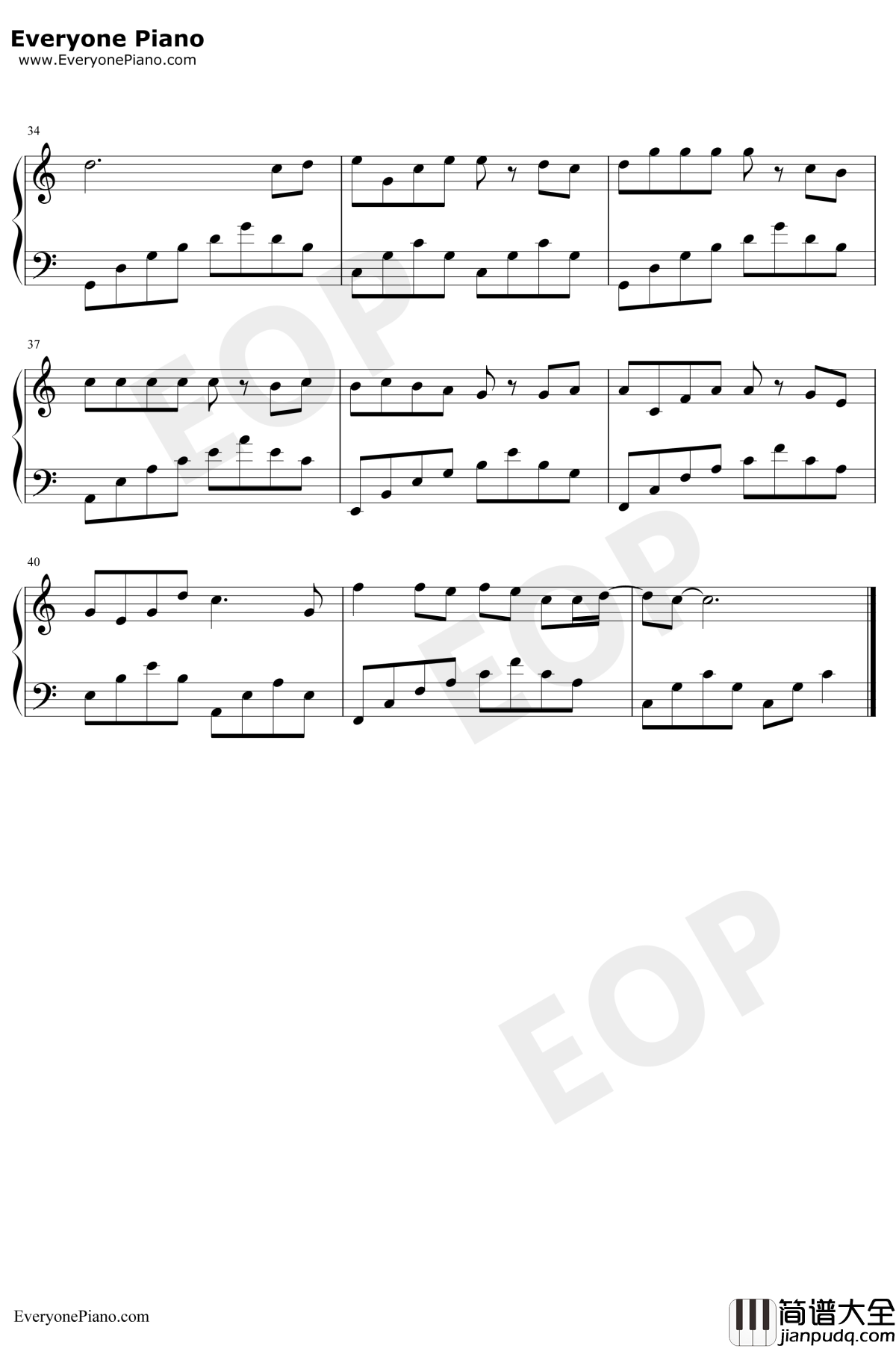 学猫叫钢琴谱_小潘潘/小峰峰_C调