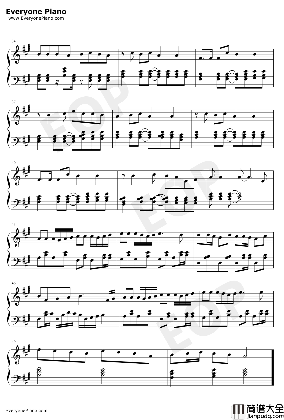 穷开心钢琴谱_花儿乐队